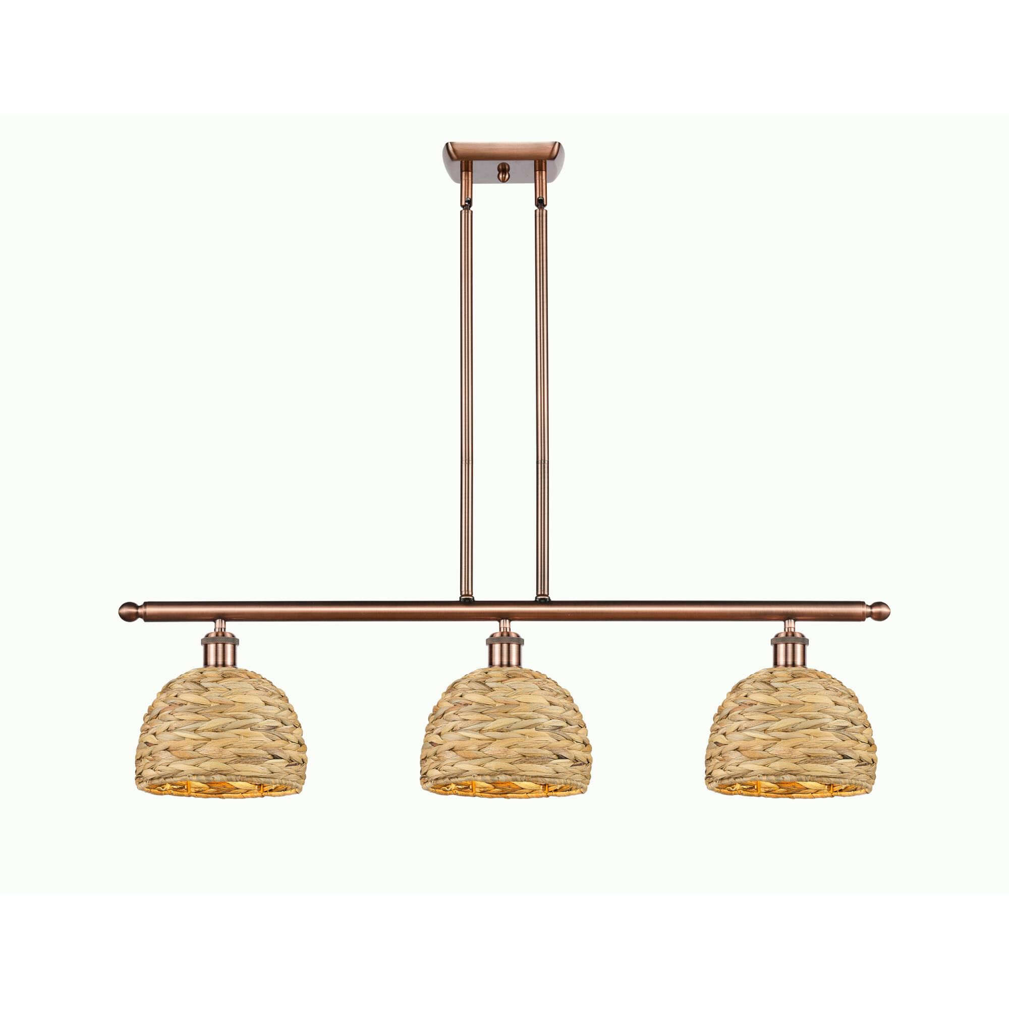 Shown in Antique Copper finish and Natural shade