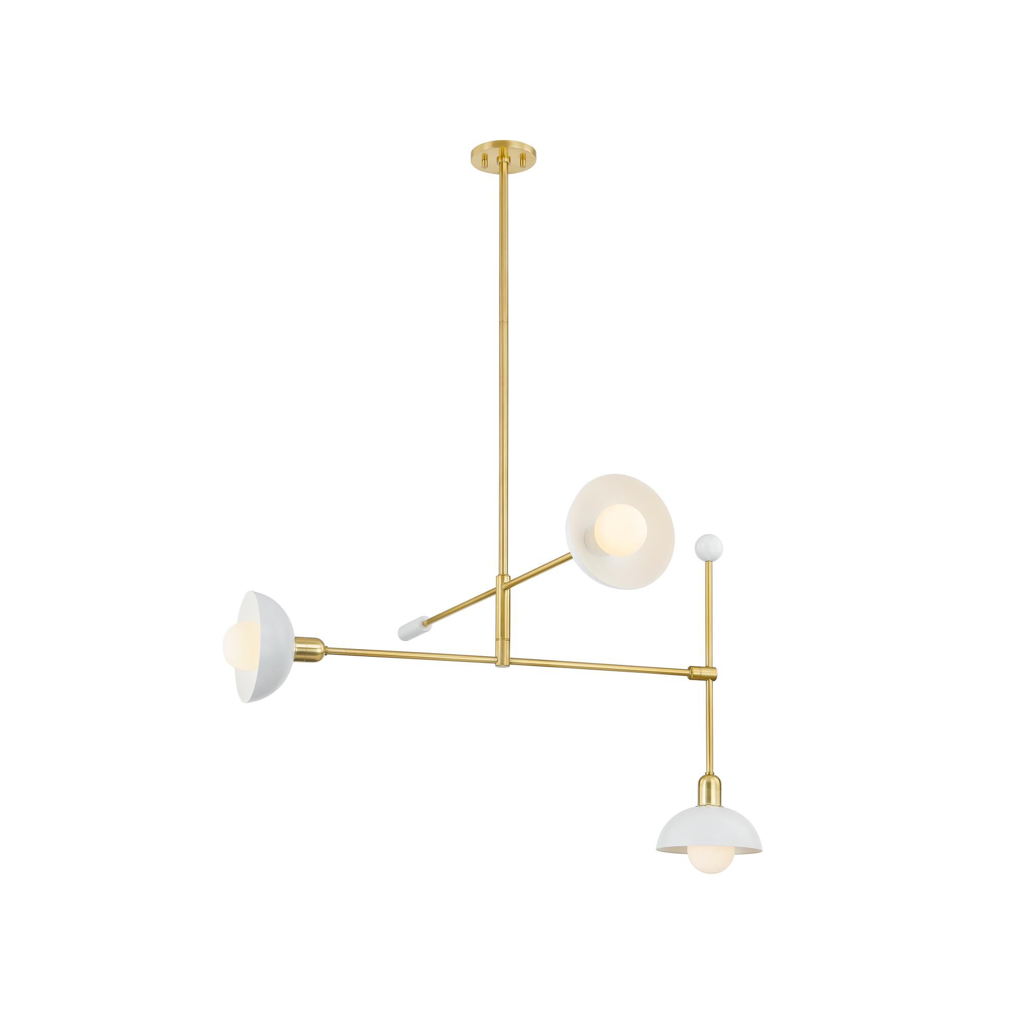 Shown in Aged Brass/Soft White finish