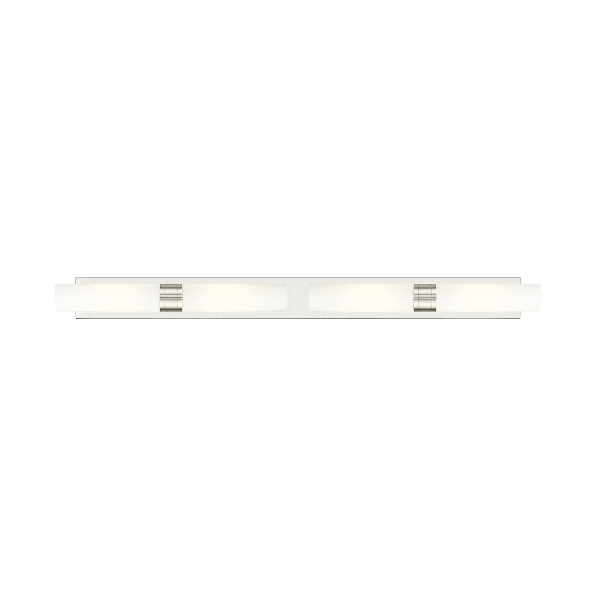 Shown in Satin Nickel finish and Striped White glass