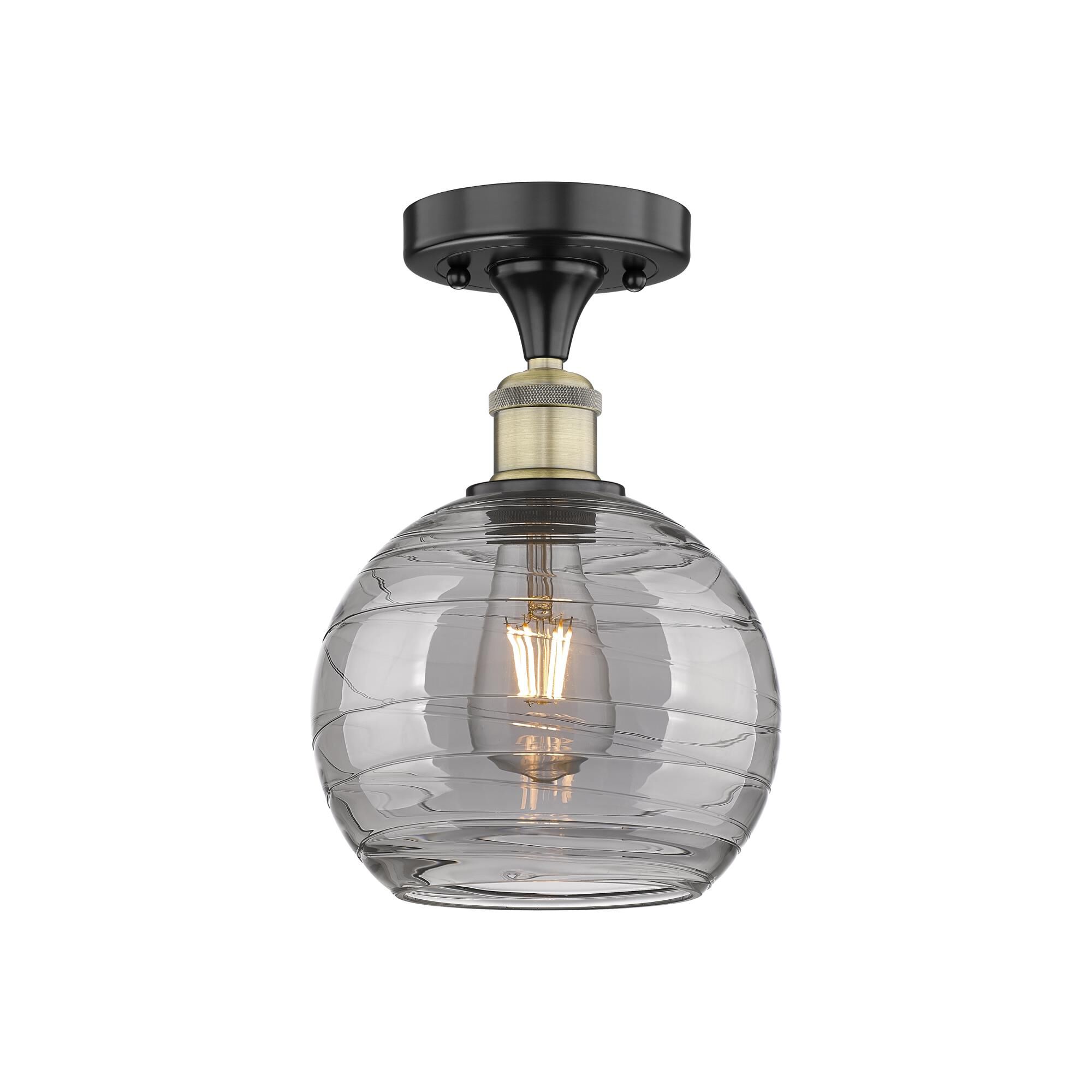 Bruno Marashlian Athens Deco Swirl 8 Inch 1 Light Semi Flush Mount by Innovations Lighting