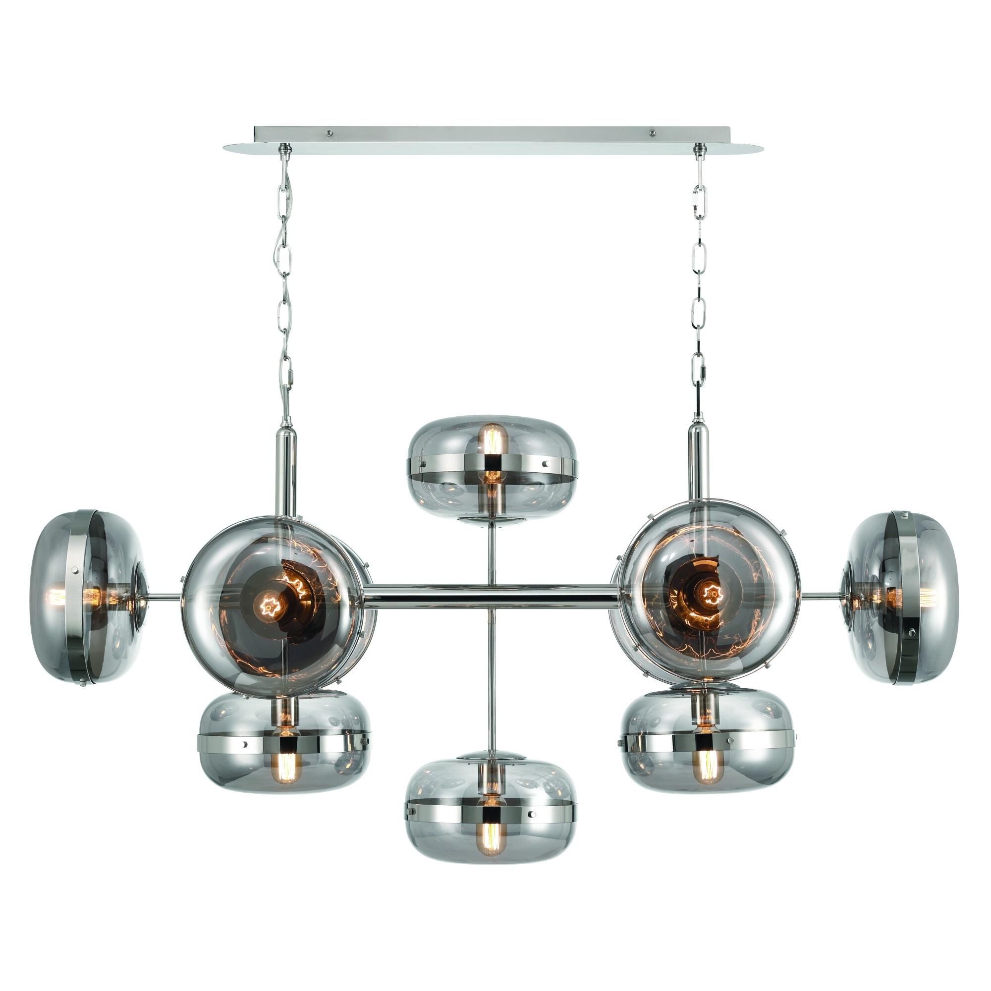 Shown in Nickel finish and Glass shade