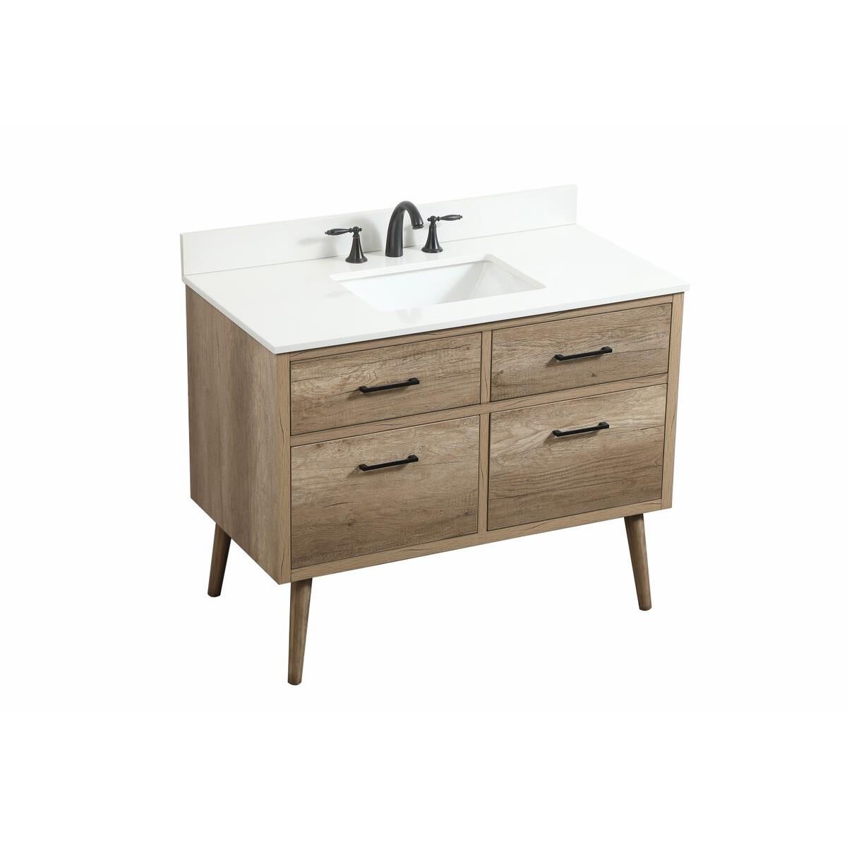 Shown in Natural Oak finish and With Backsplash accent