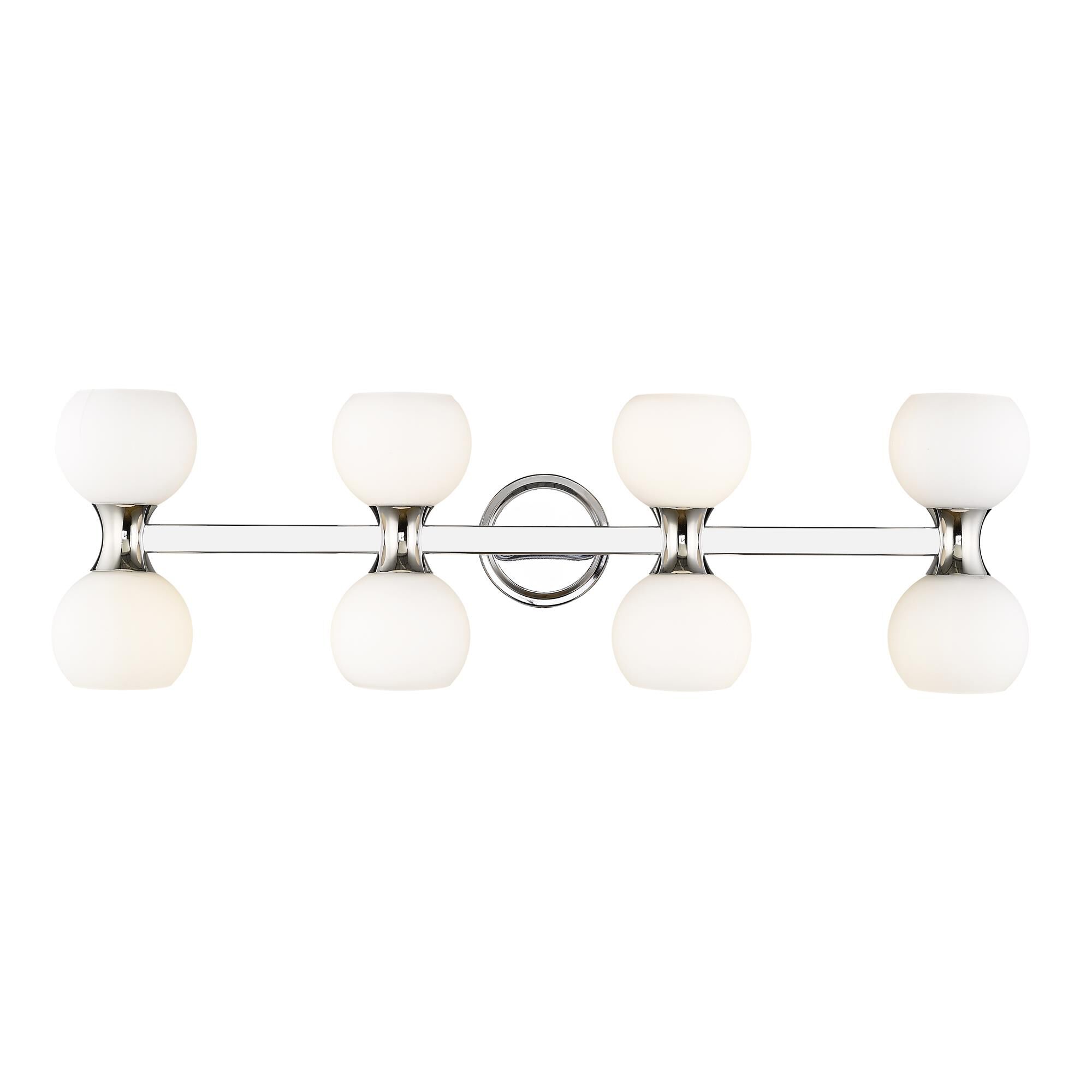 Shown in Brushed Nickel finish and Matte Opal glass