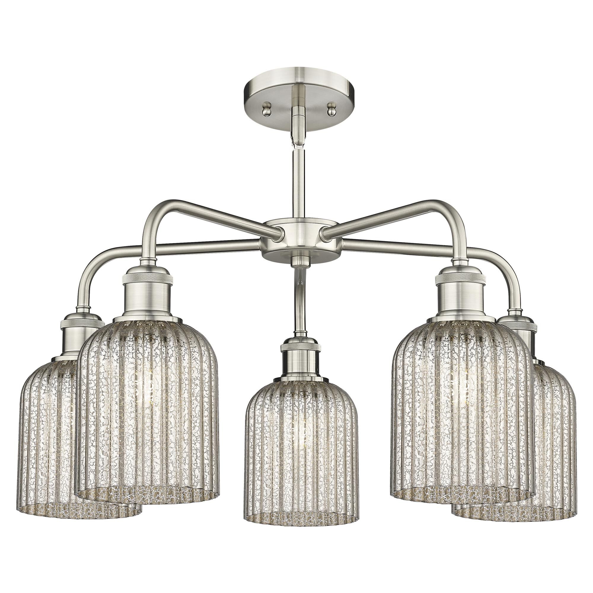 Shown in Satin Nickel finish and Mercury shade