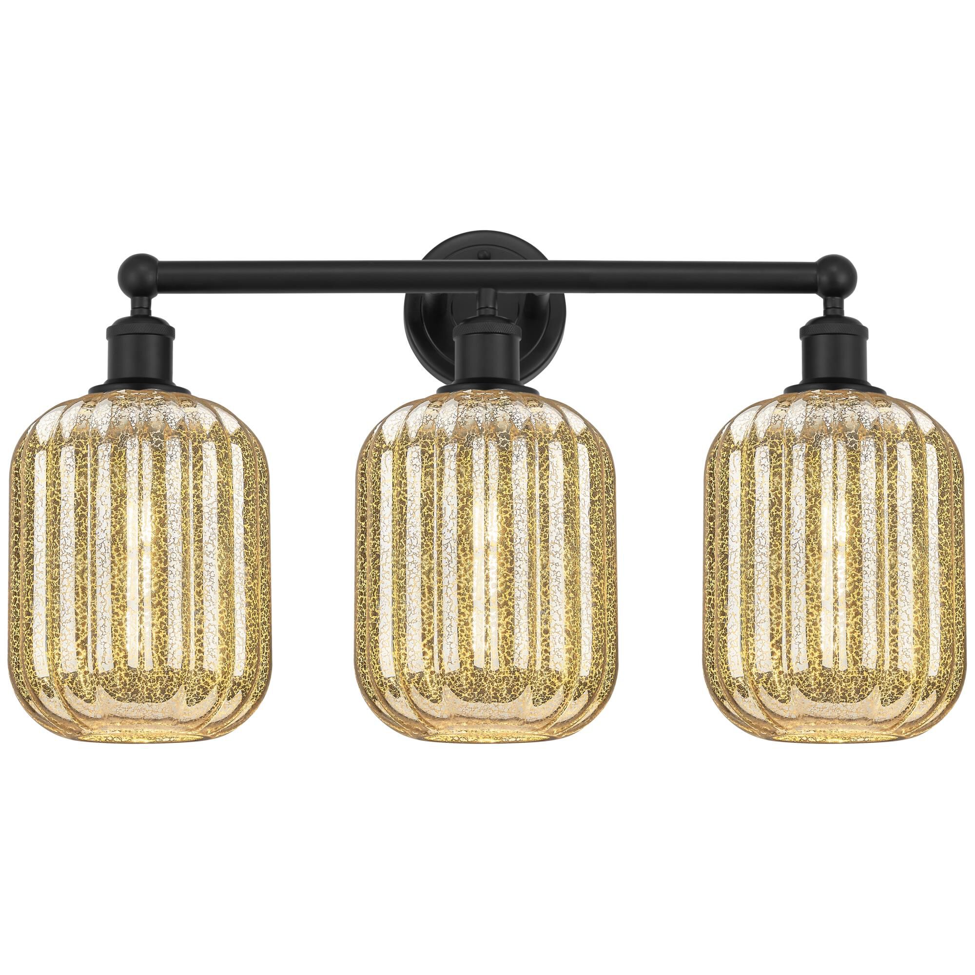 Shown in Matte Black finish and Mercury glass