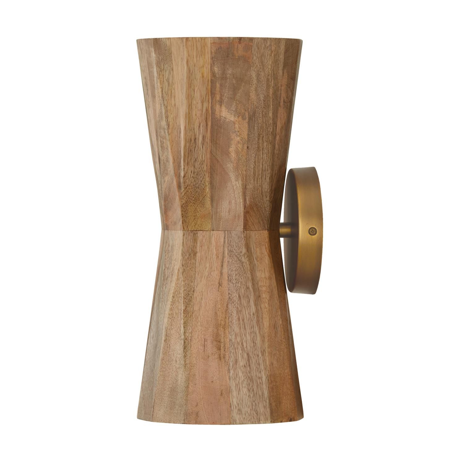 Shown in Light Wood And Patinaed Brass finish