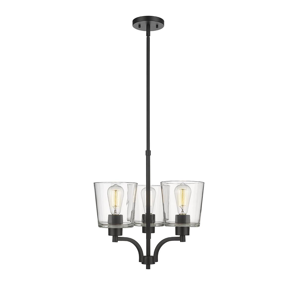 Shown in Matte Black finish and Clear glass