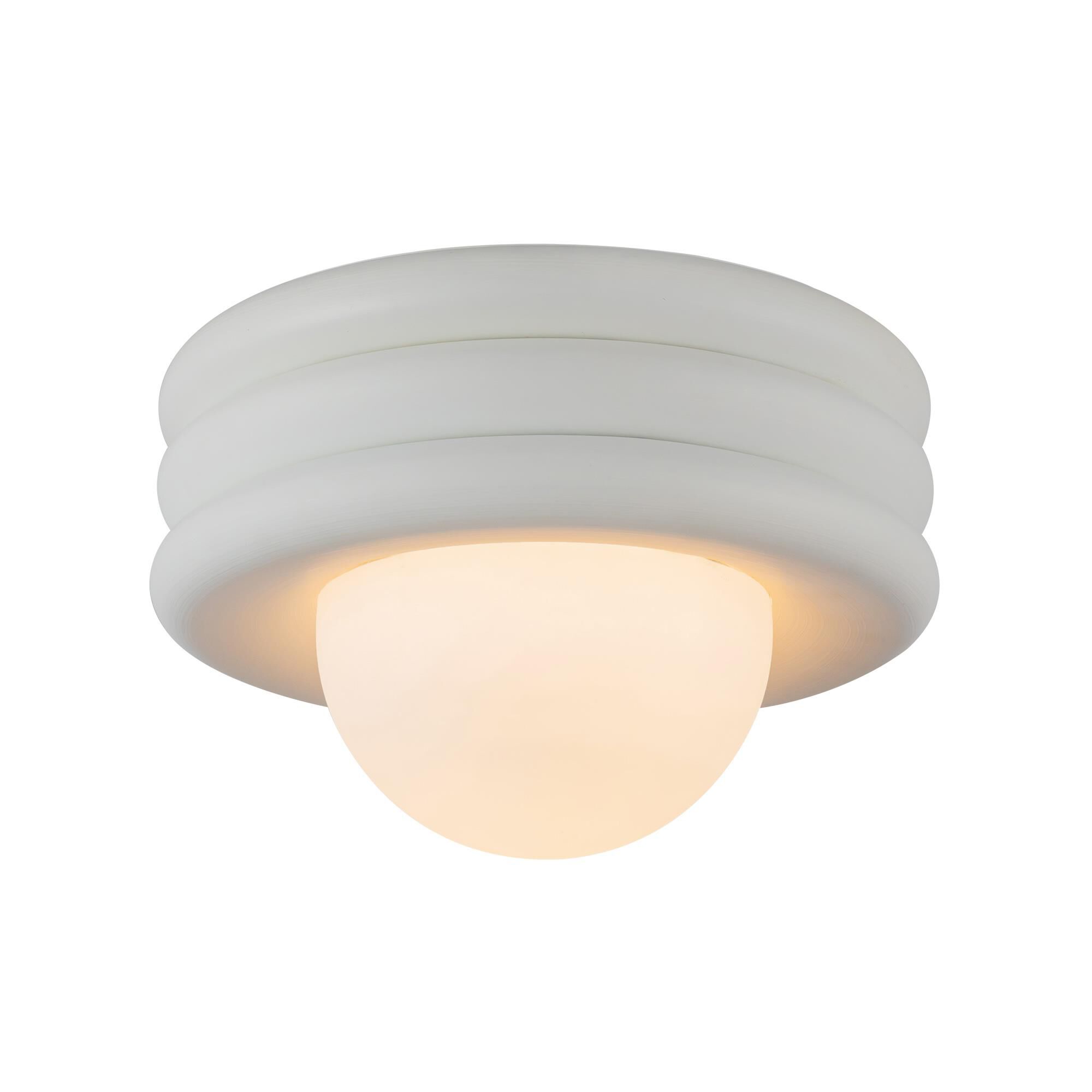 Shown in Antique White finish and Opal glass