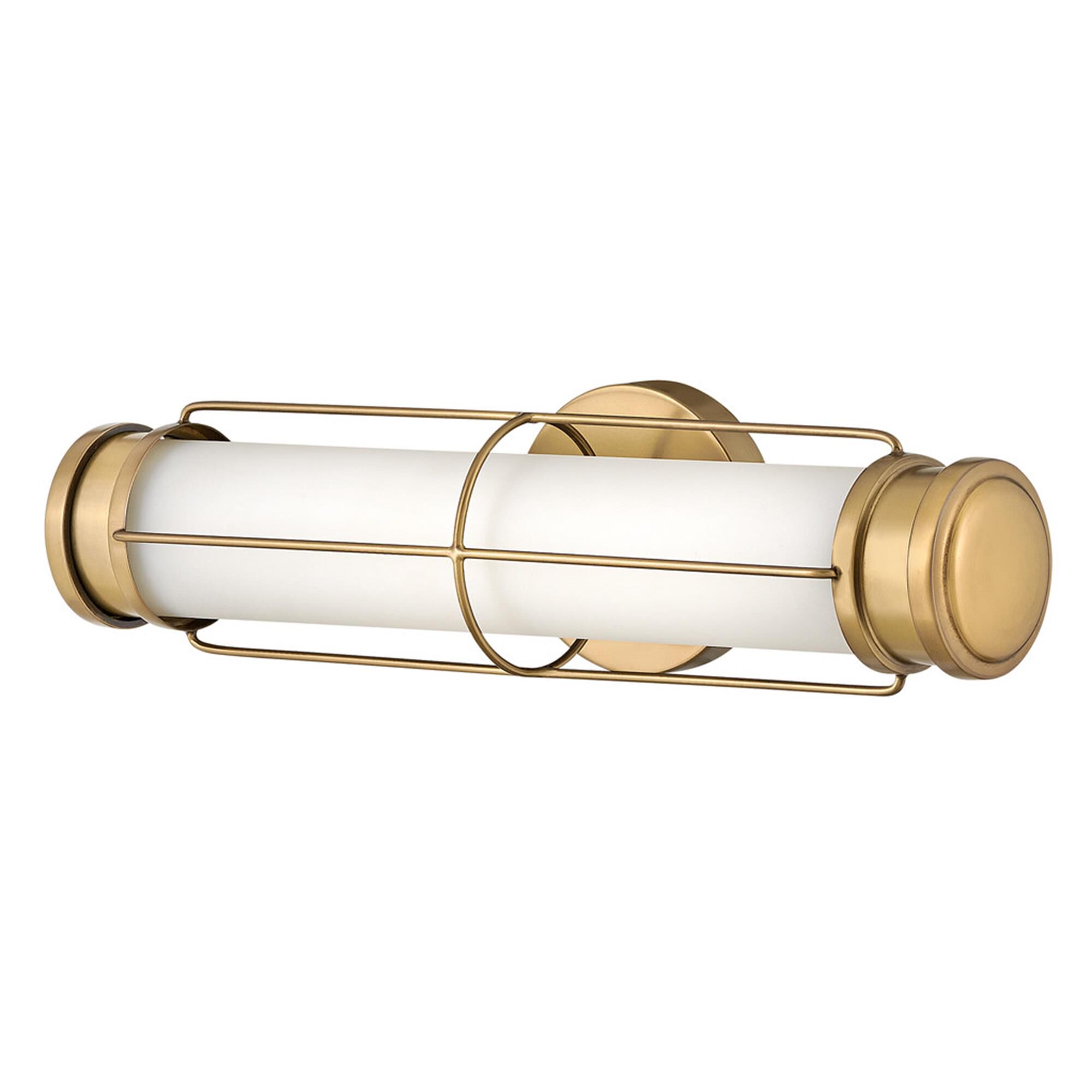 Shown in Heritage Brass finish and Etched Opal glass