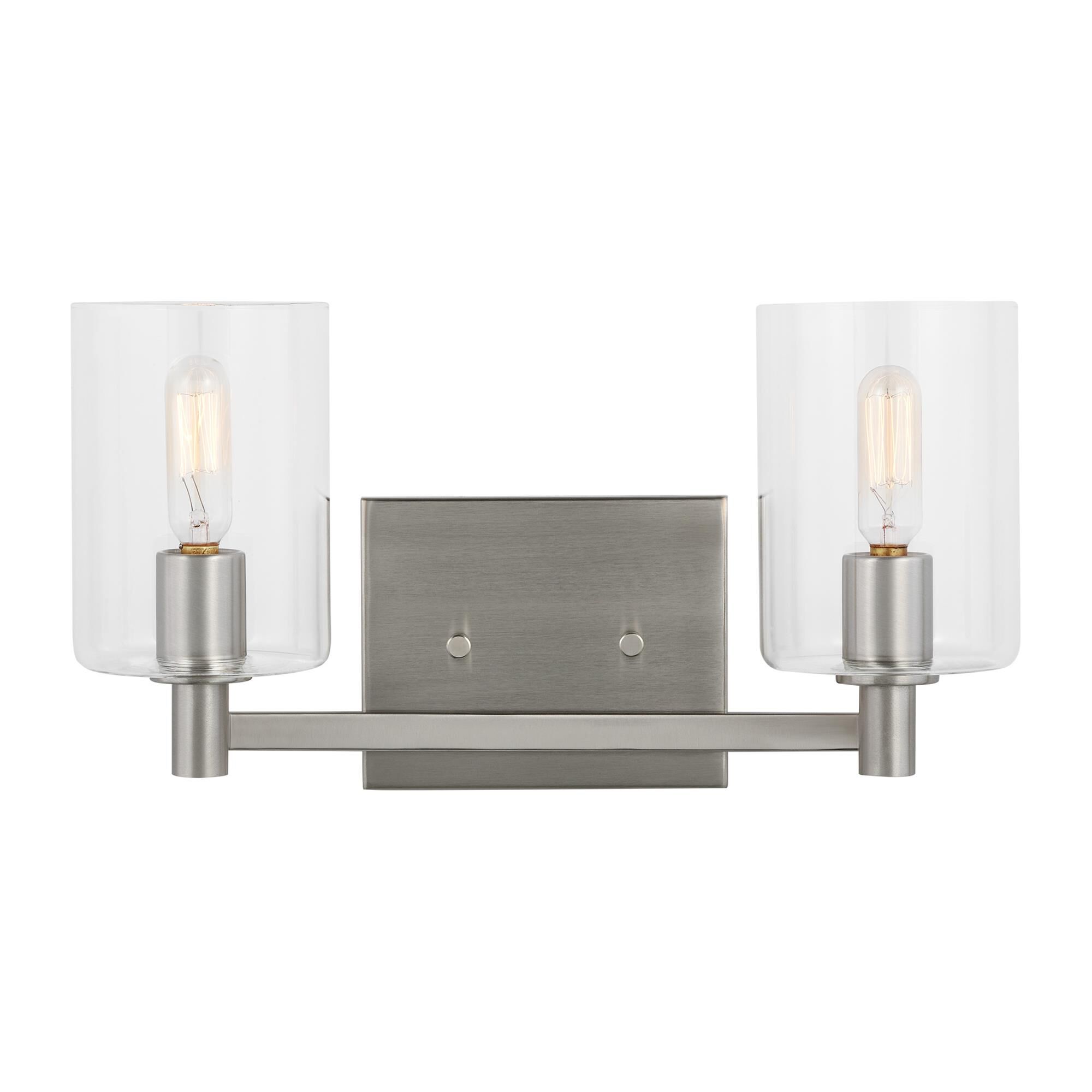Shown in Brushed Nickel Silver finish and Clear glass and Clear Glass s shade