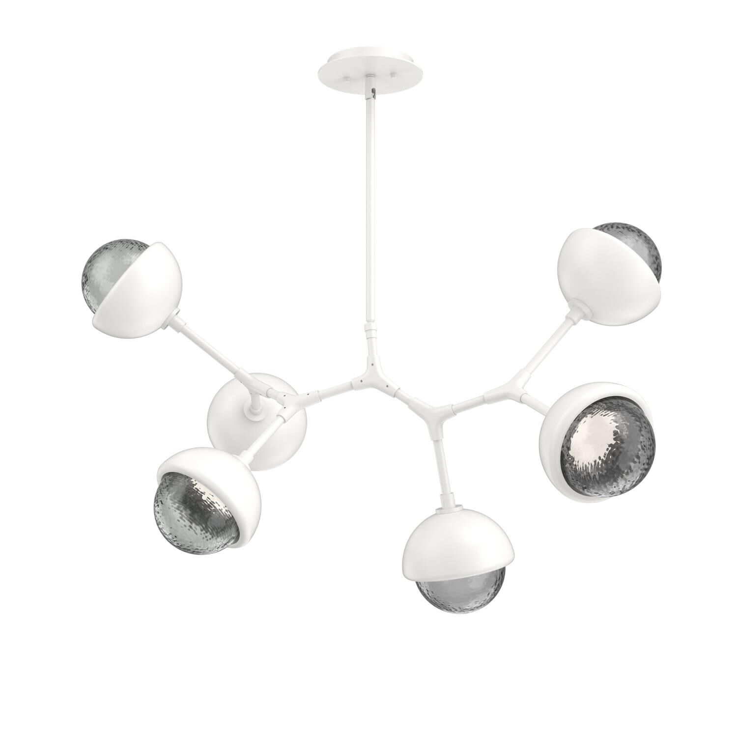 Shown in Salt White finish and Smoke glass and Metal Shade Matching Finish accent