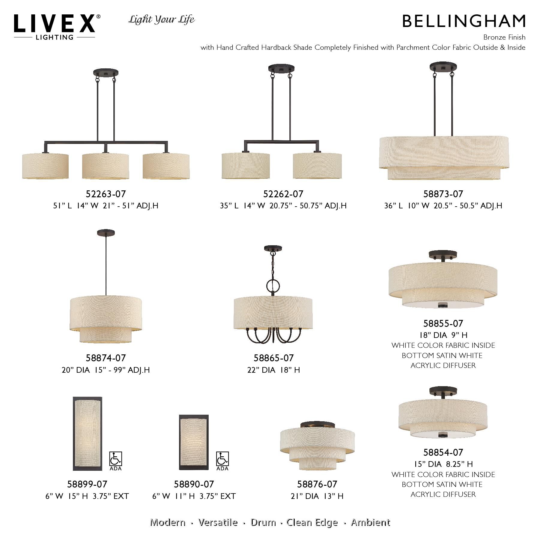 Bellingham 21 Inch Semi Flush Mount by Livex Lighting