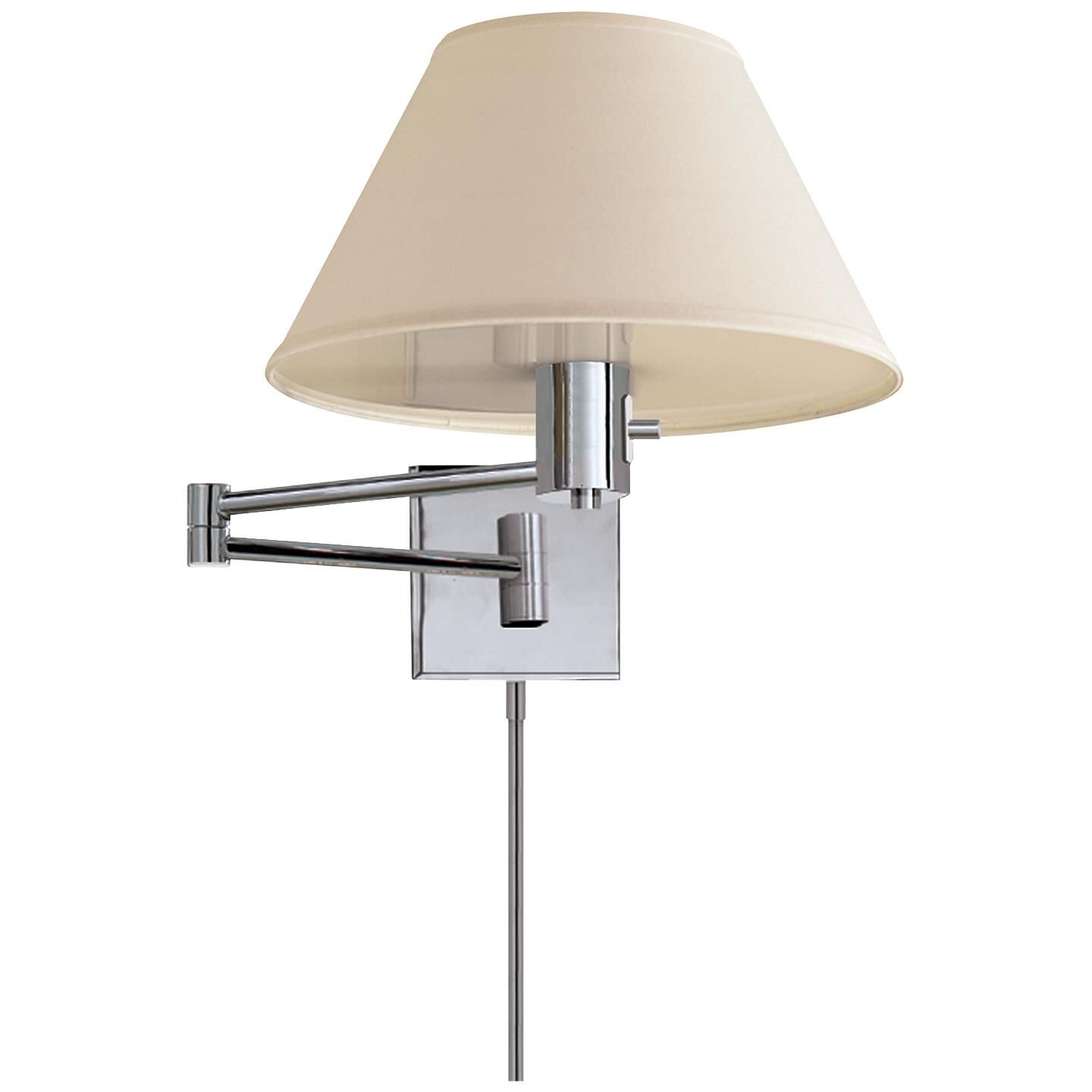 Shown in Polished Nickel finish and Linen shade