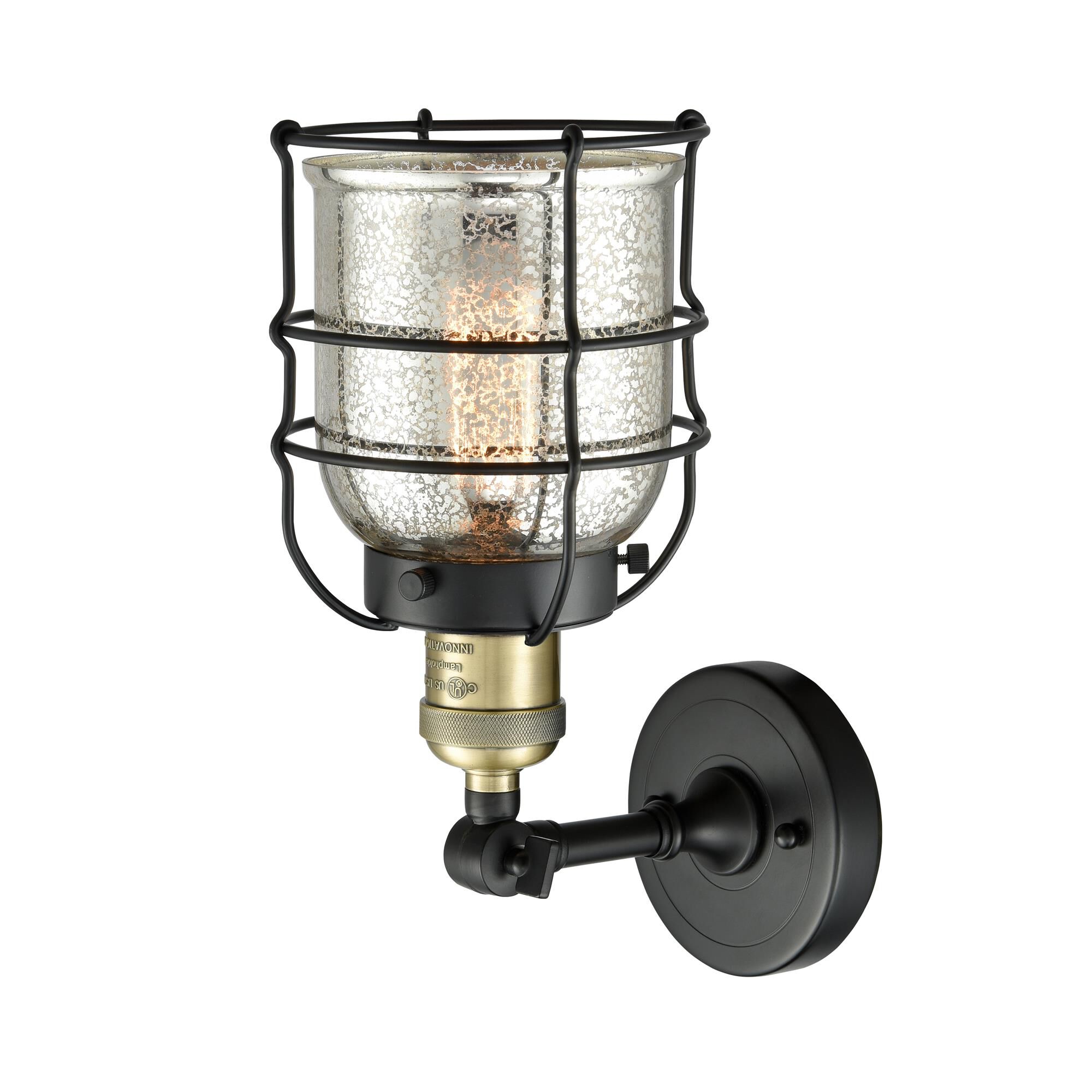 Shown in Black Antique Brass finish and Silver Plated Mercury glass