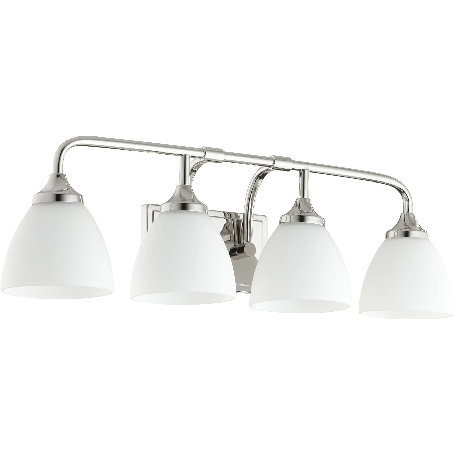 Shown in Polished Nickel finish and Satin Opal shade