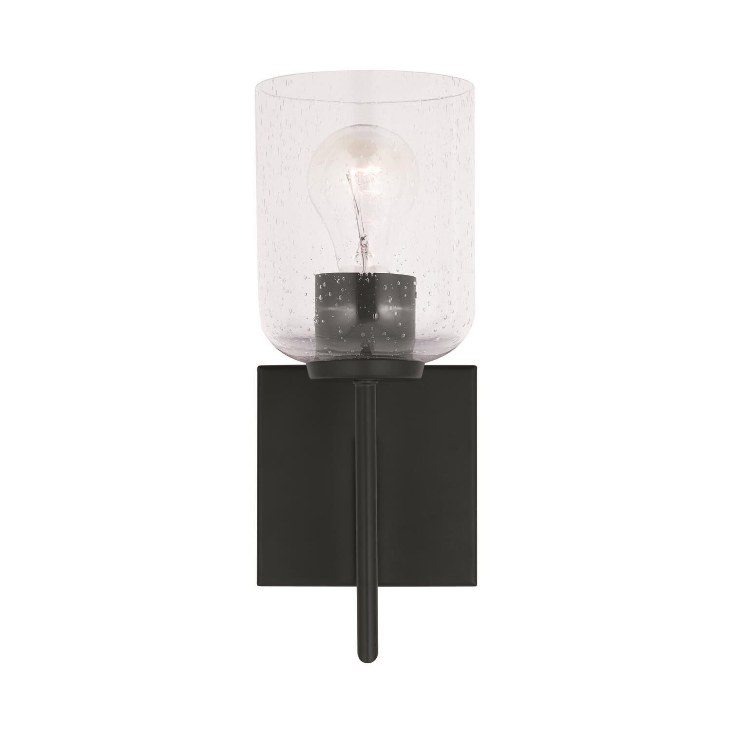 Shown in Matte Black finish and Clear Seeded glass