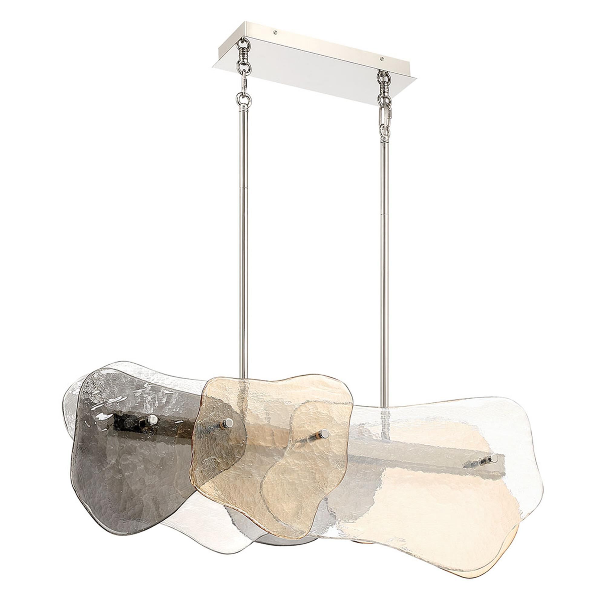 Shown in Polished Nickel finish and Mixed glass