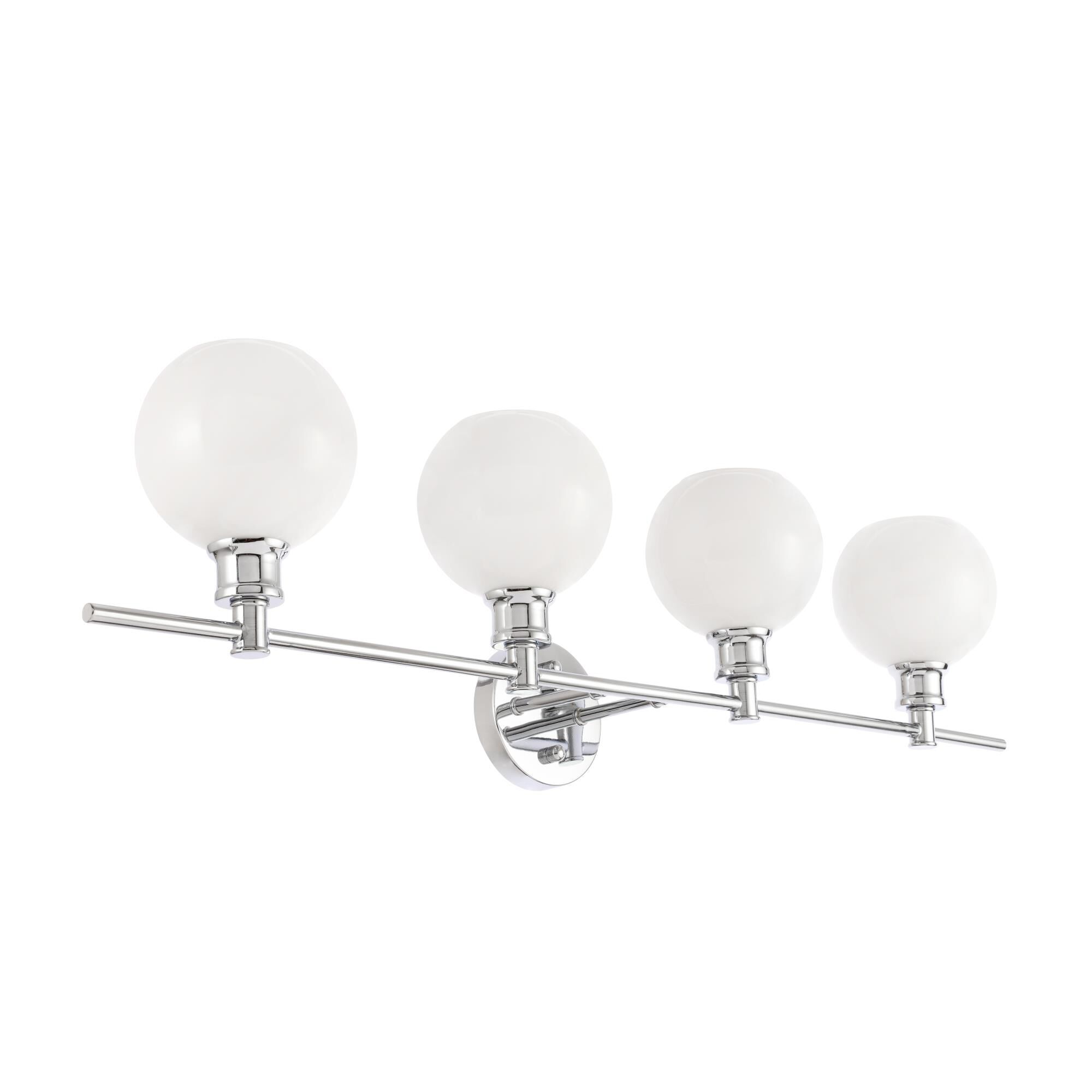 Shown in Chrome finish and Frosted White  glass