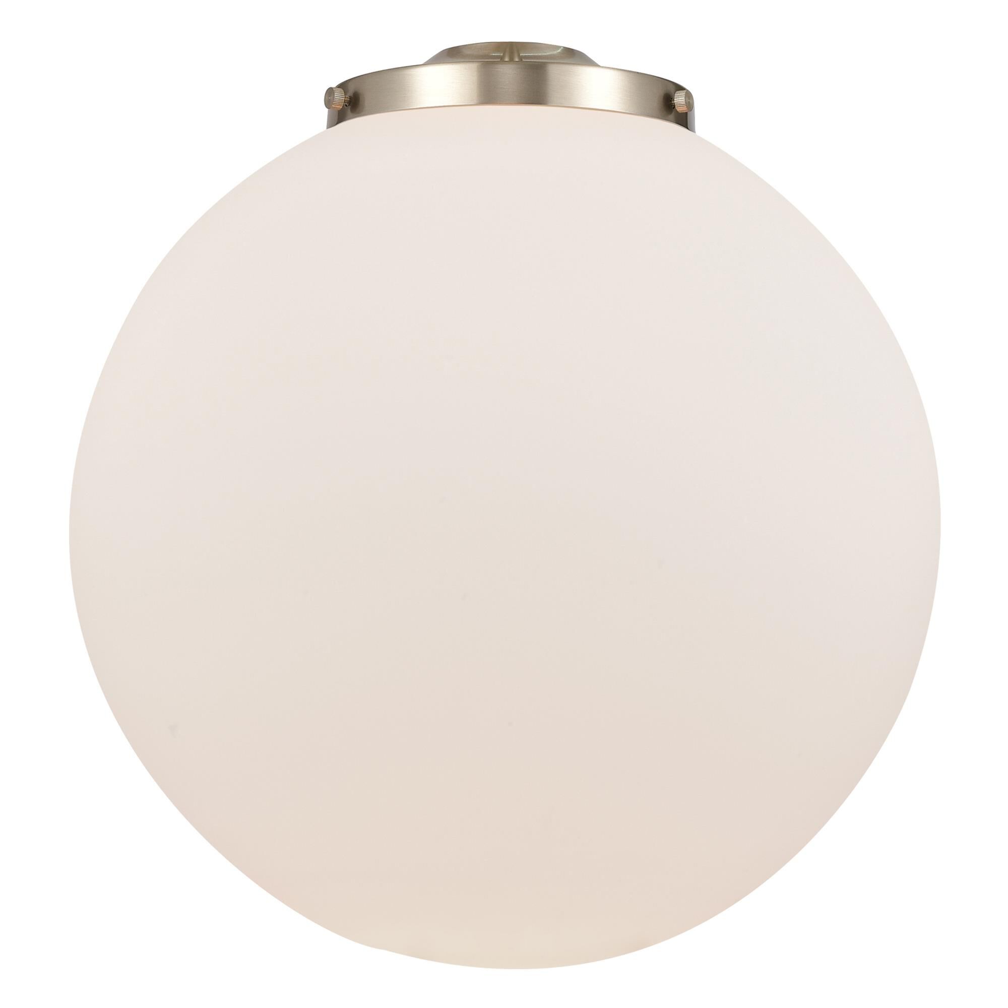 Shown in Antique Copper finish and Matte White glass