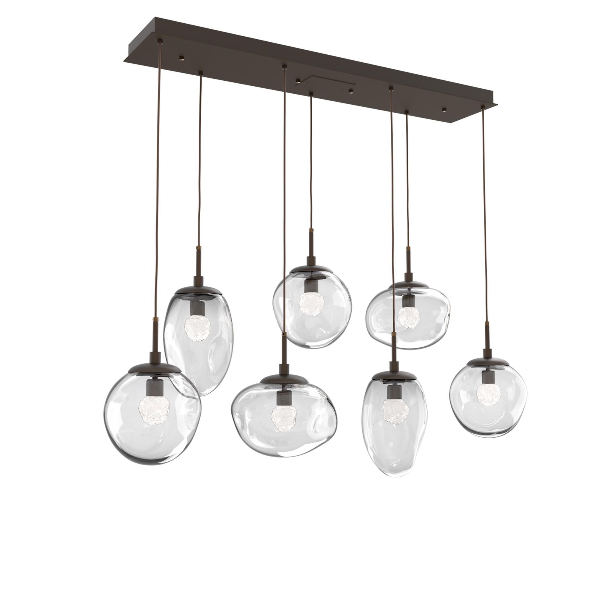Shown in Flat Bronze finish and Floret Inner Clear Outer glass