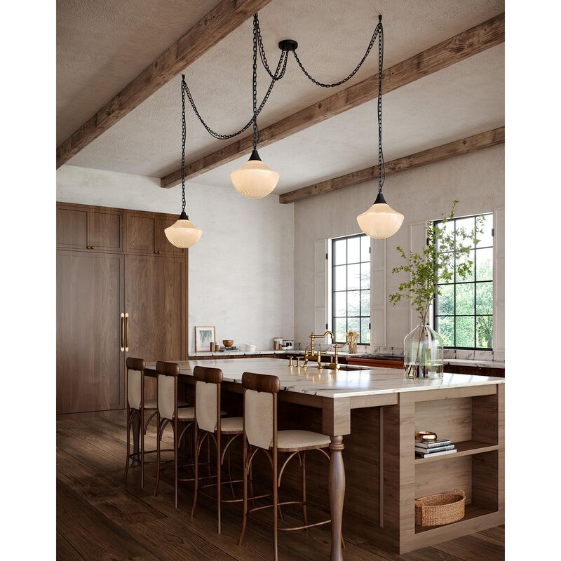 Peyton Fox Farrah 12 Inch 3 Light Multi Light Pendant by Alora Mood