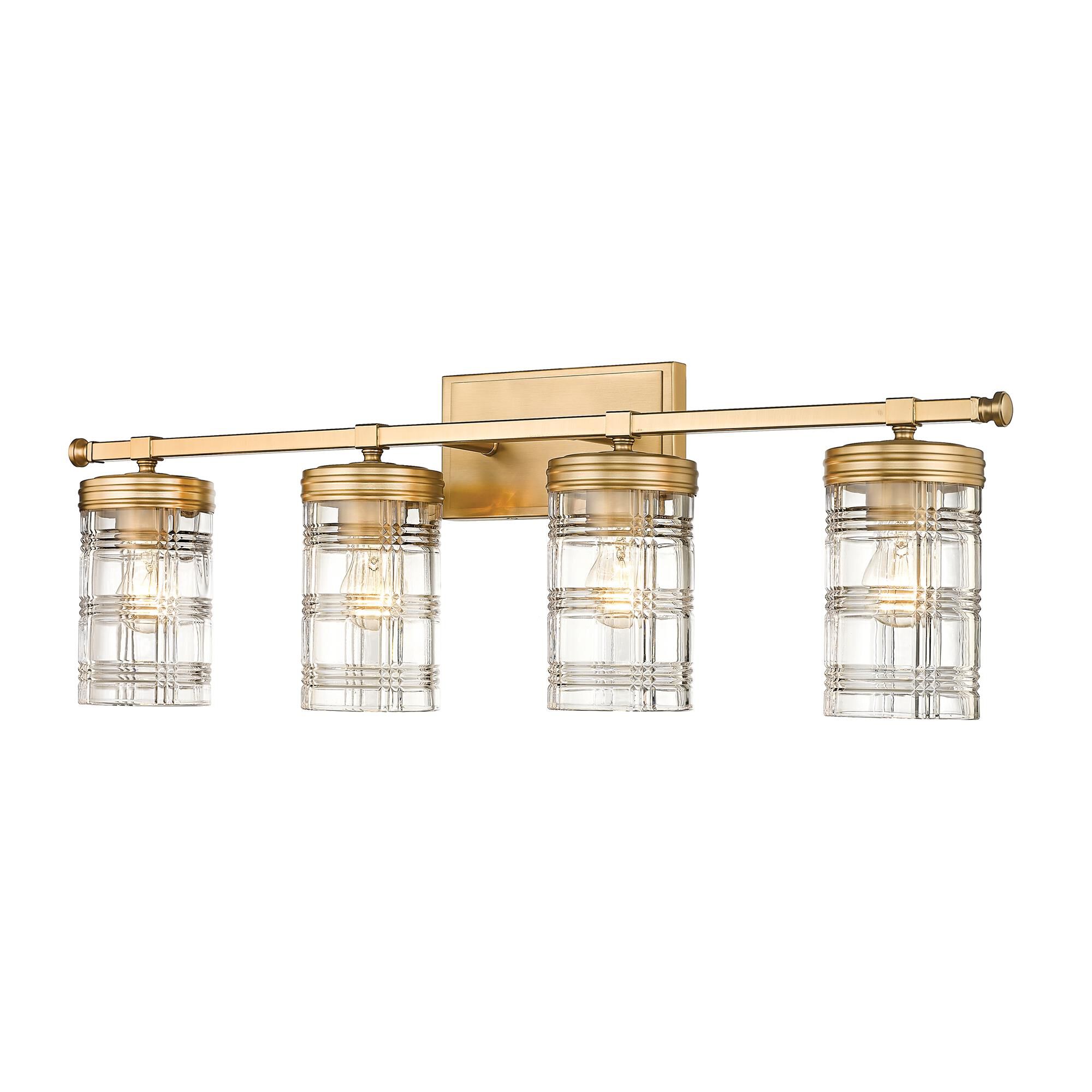 Shown in Heirloom Gold finish and Clear glass