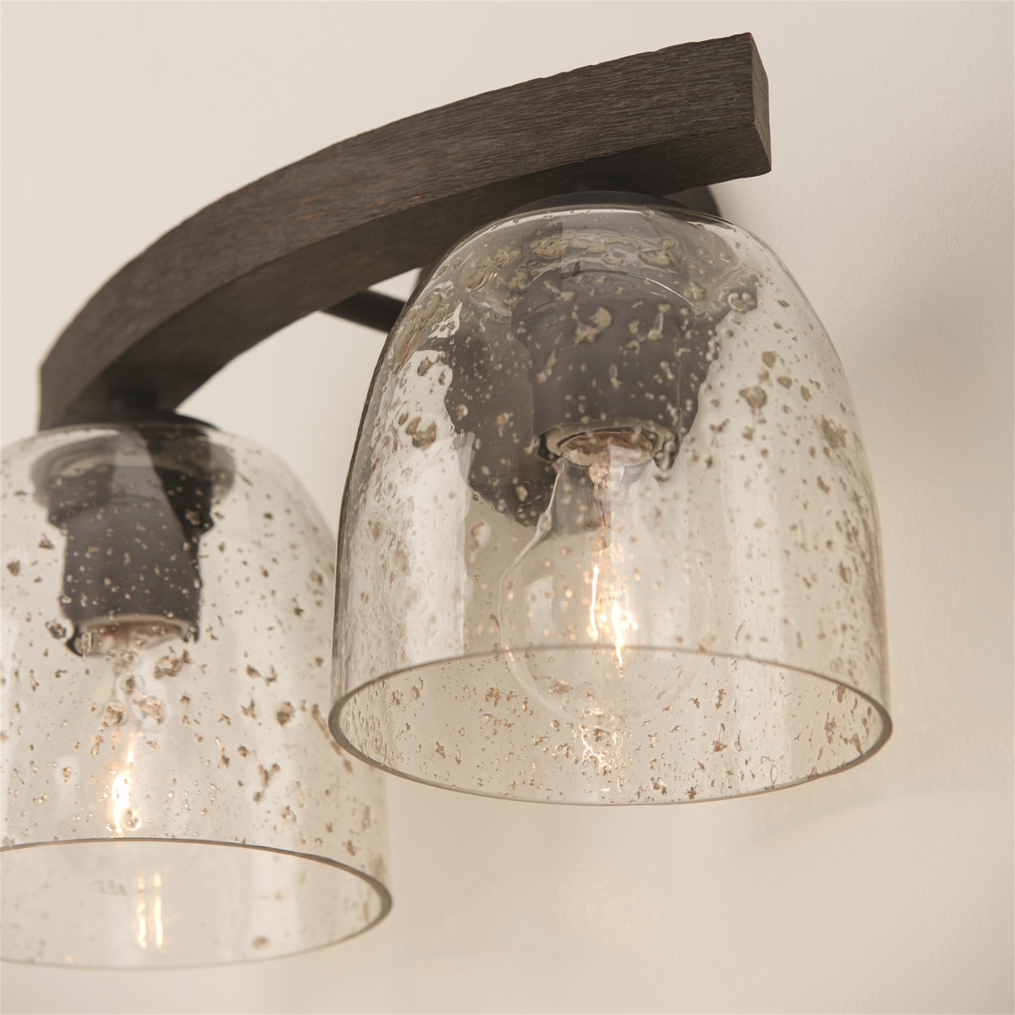 Shown in Carbon Grey and Black Iron finish and Stone Seeded glass