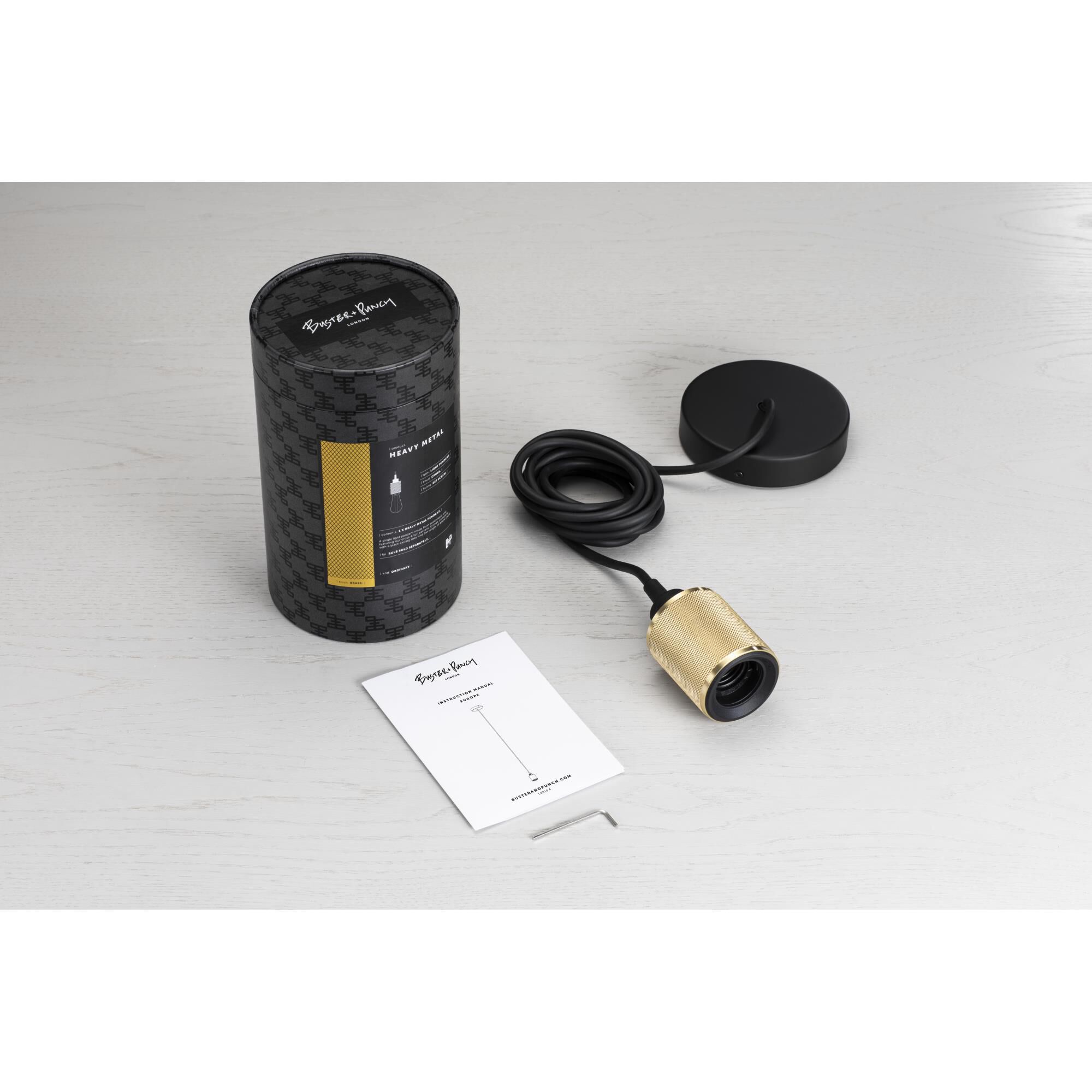 Heavy Metal Mini Pendant Light with Cross Detail by Buster and Punch