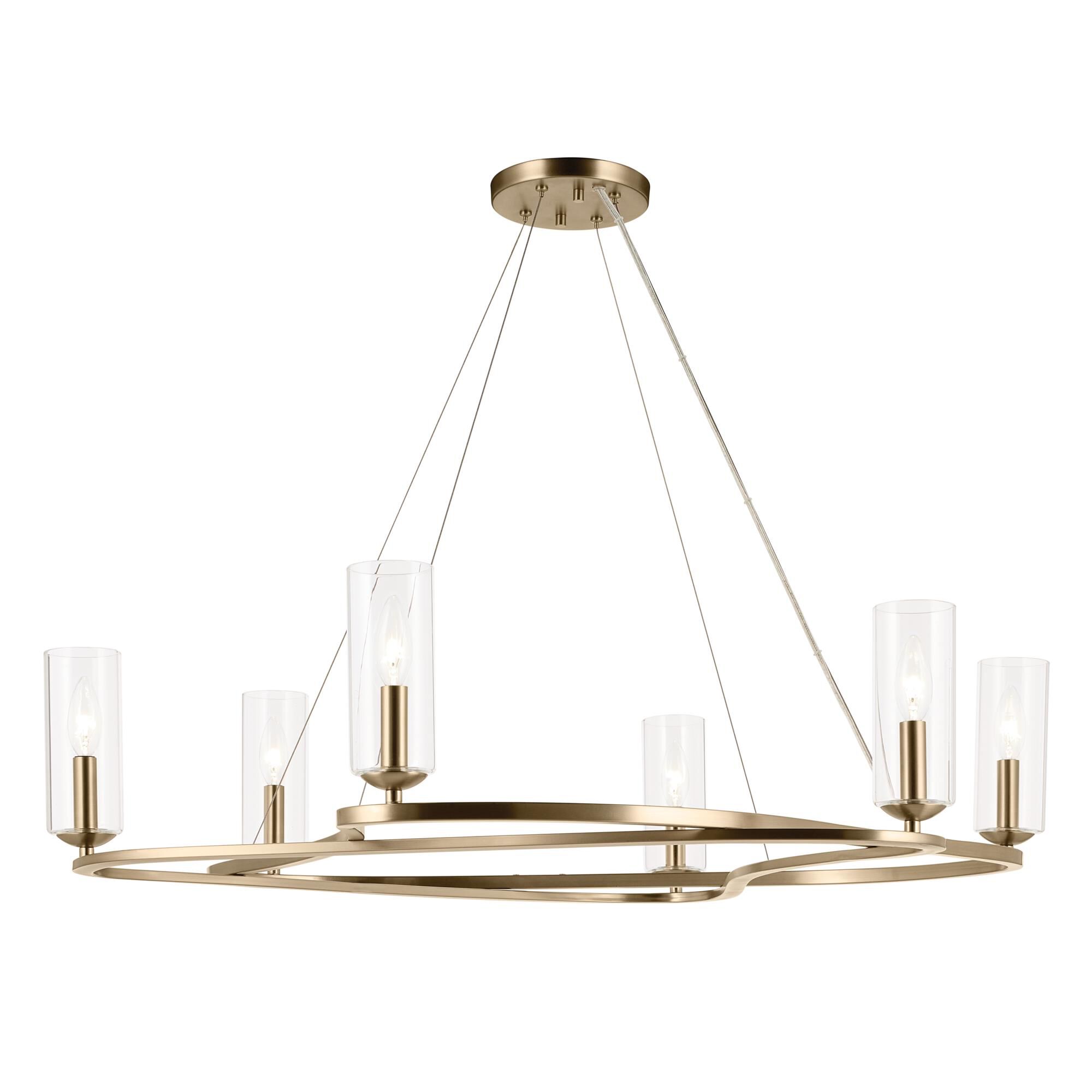 Shown in Champagne Bronze finish and Clear glass