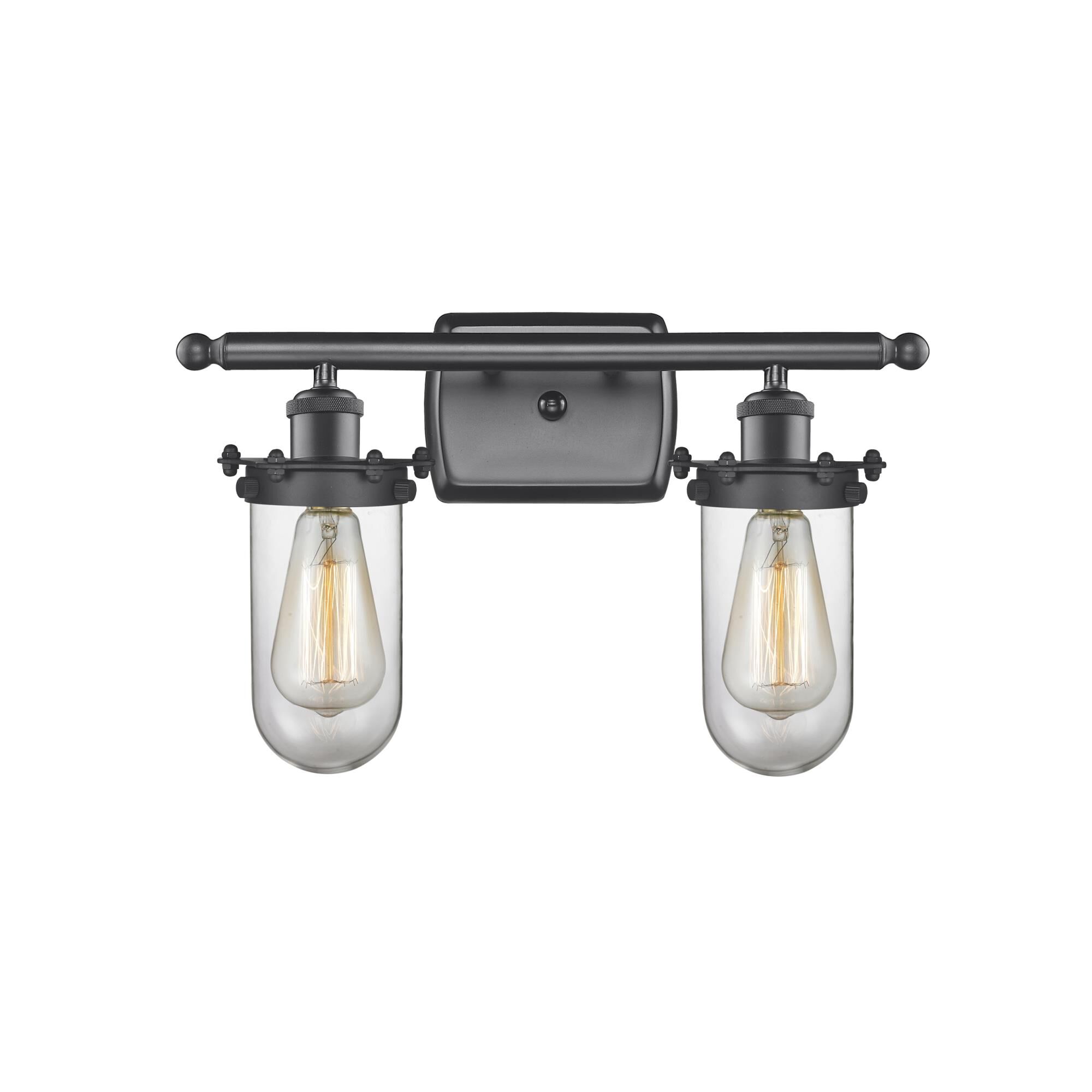 Shown in Matte Black finish and Clear Kingsbury glass