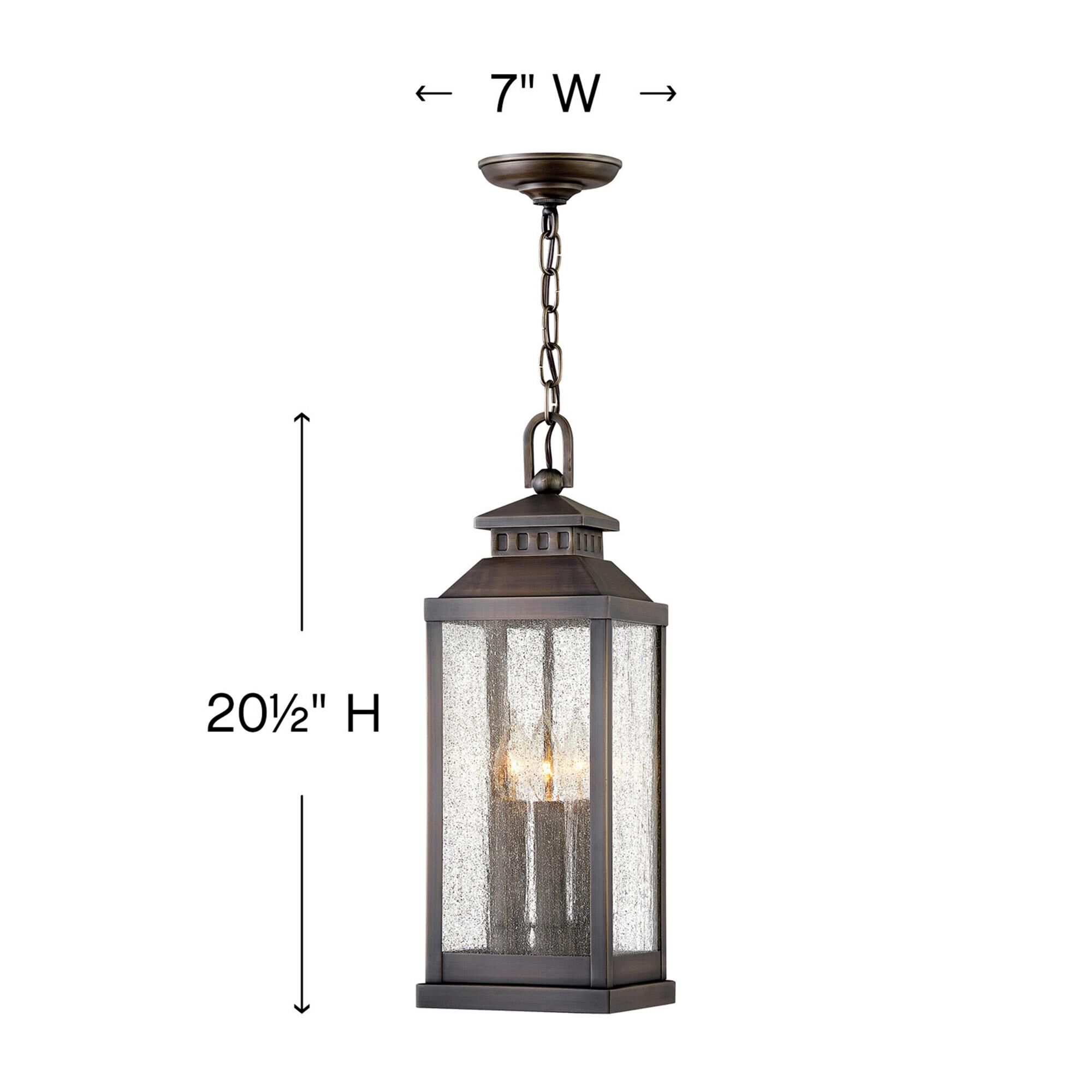 Shown in Blackened Brass finish and Clear Seedy glass