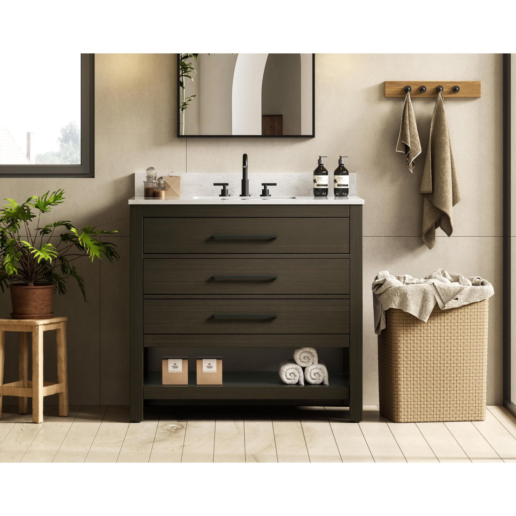 Shown in Mocha Brown finish