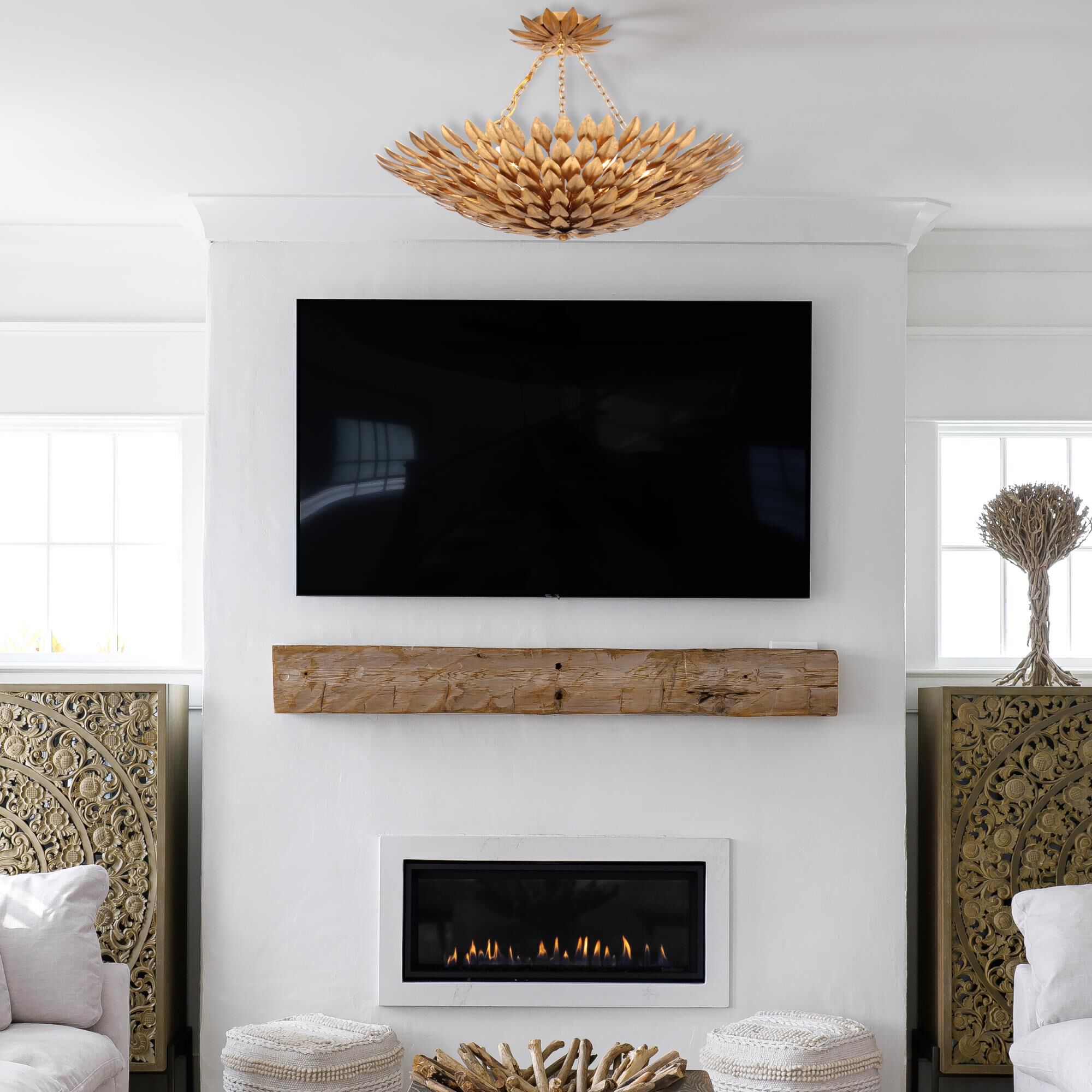 Broche 24 Inch 6 Light Semi Flush Mount by Crystorama