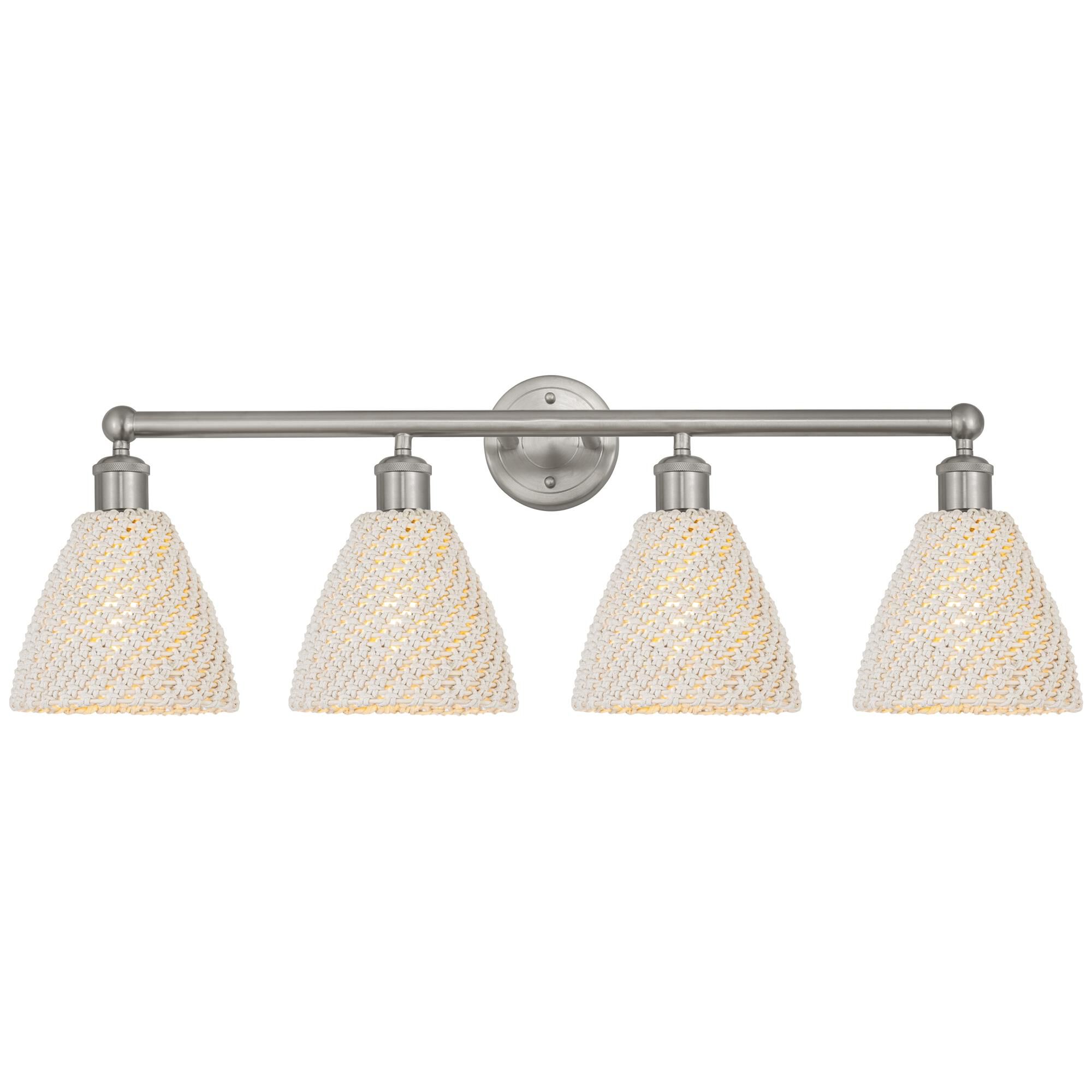 Shown in Brushed Satin Nickel finish and Natural shade