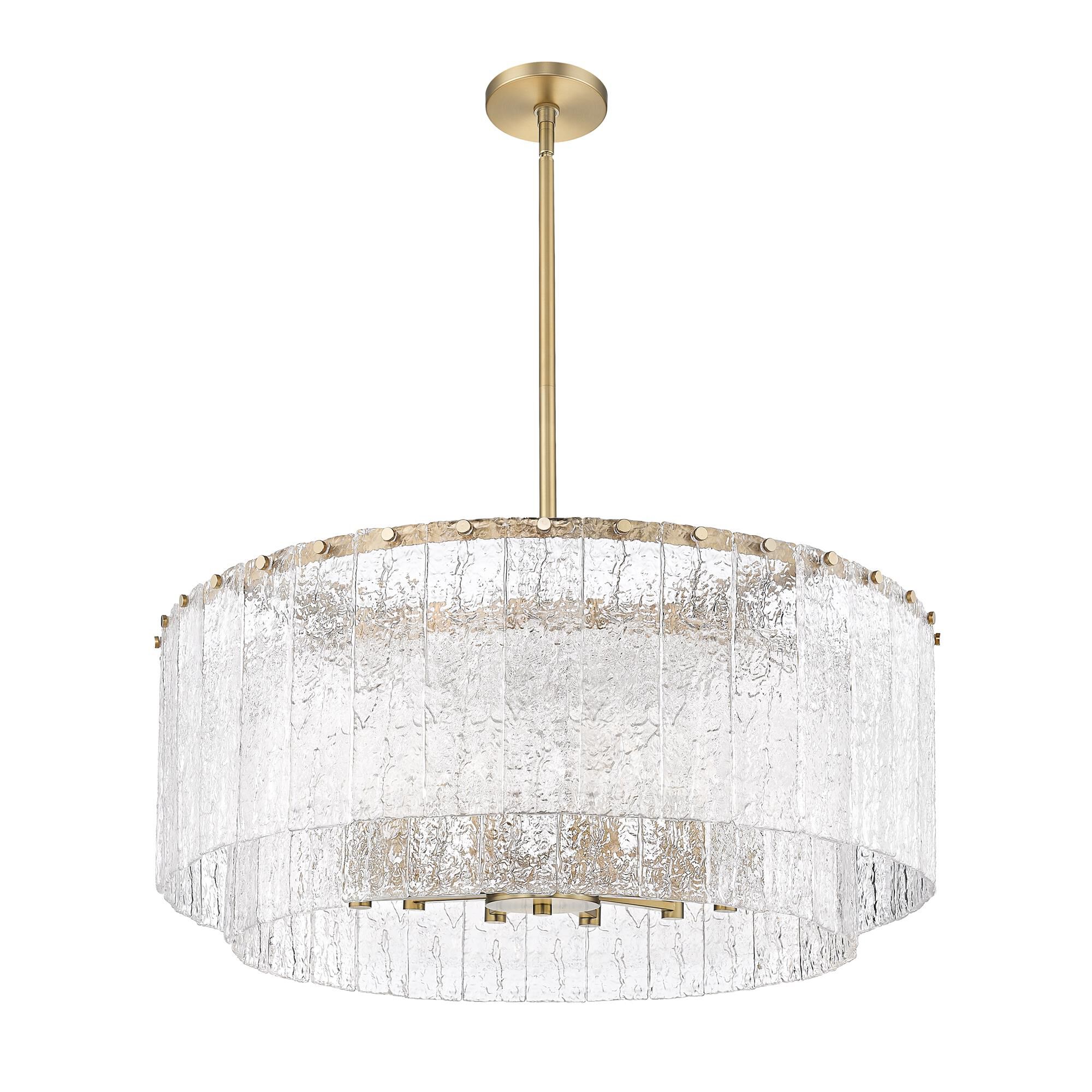 Shown in Modern Gold finish and Clear glass