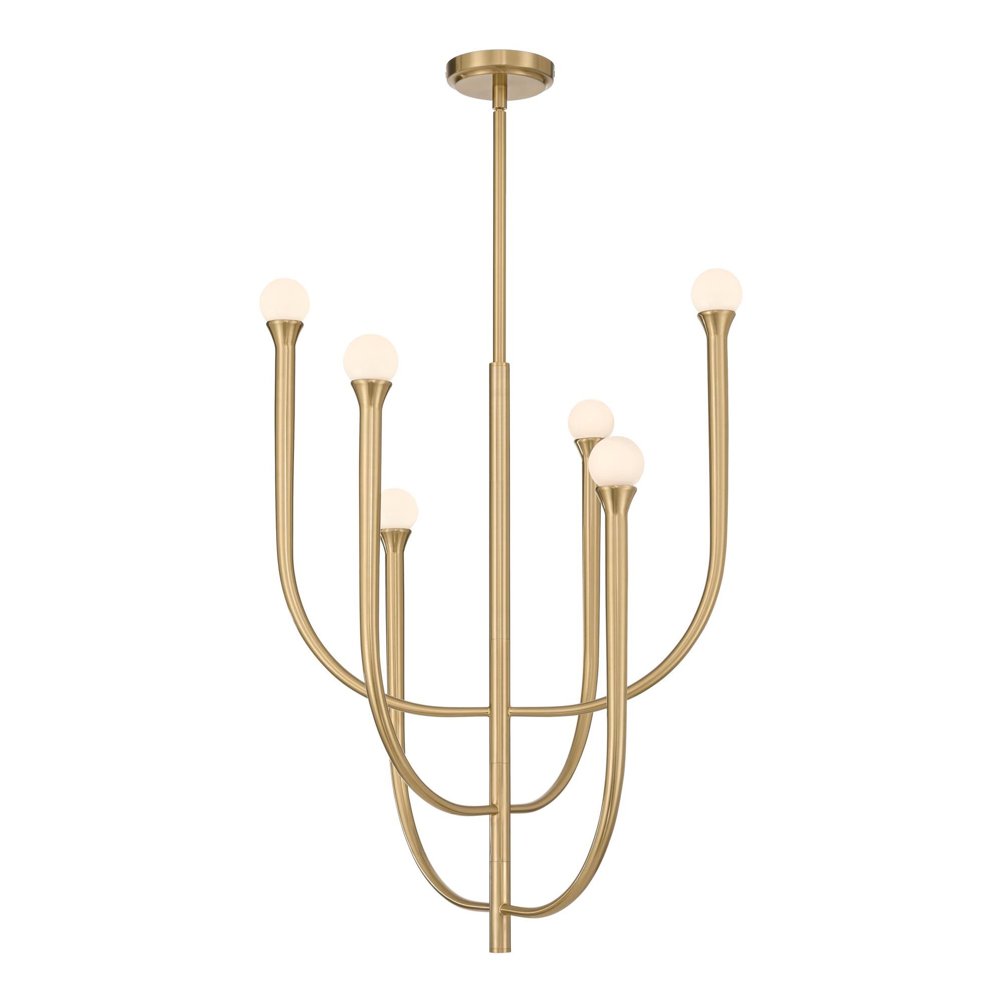 Shown in Brass finish and Opal glass