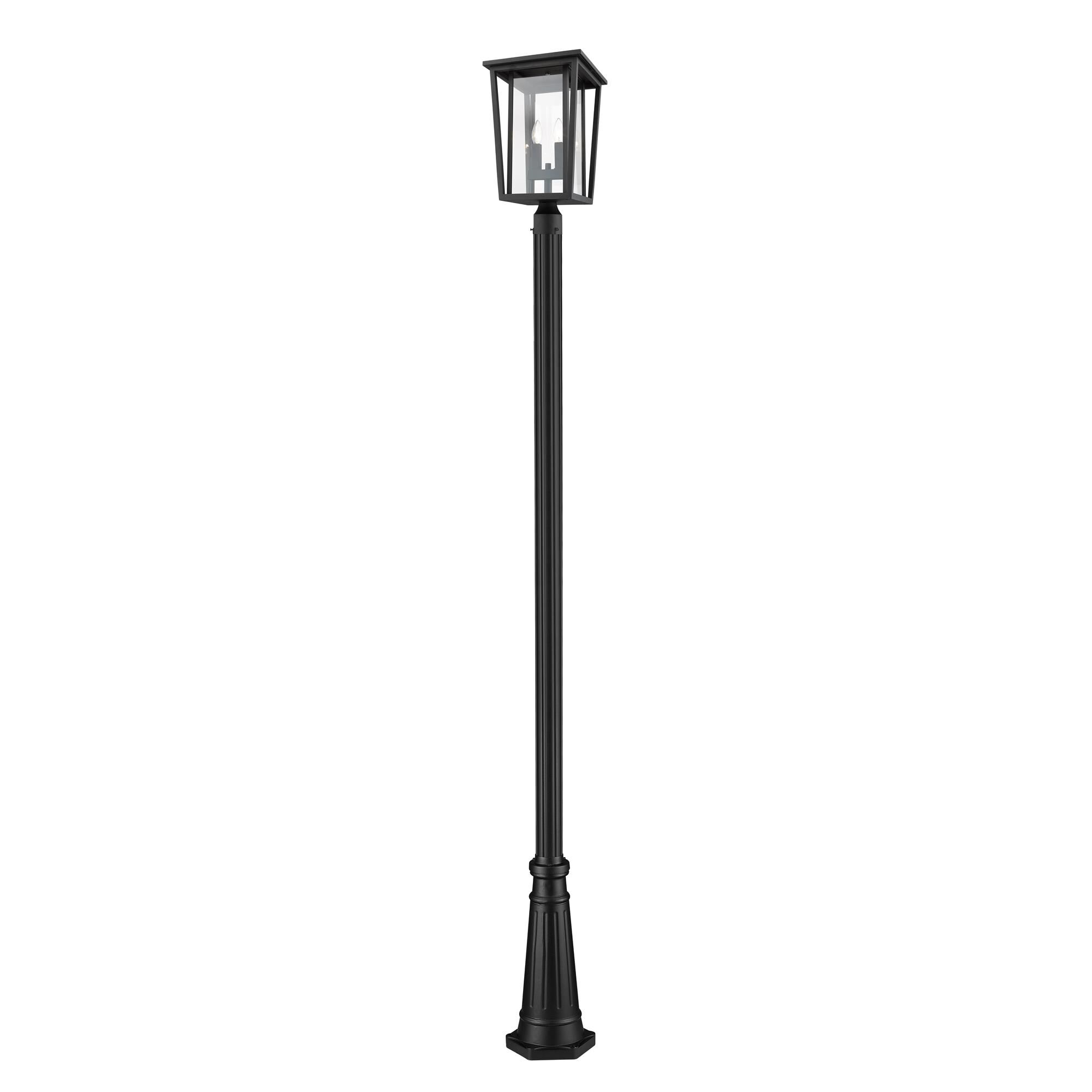 Shown in Black finish and Glass shade