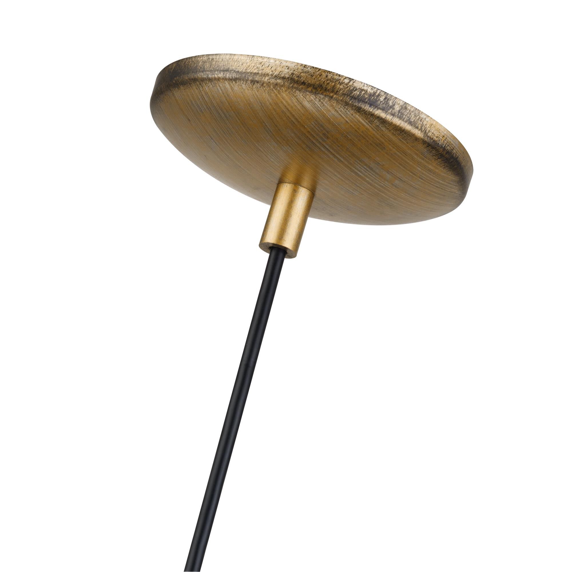 Shown in Antique Gold Leaf finish and Hand-Woven French Beige Paper Rope shade