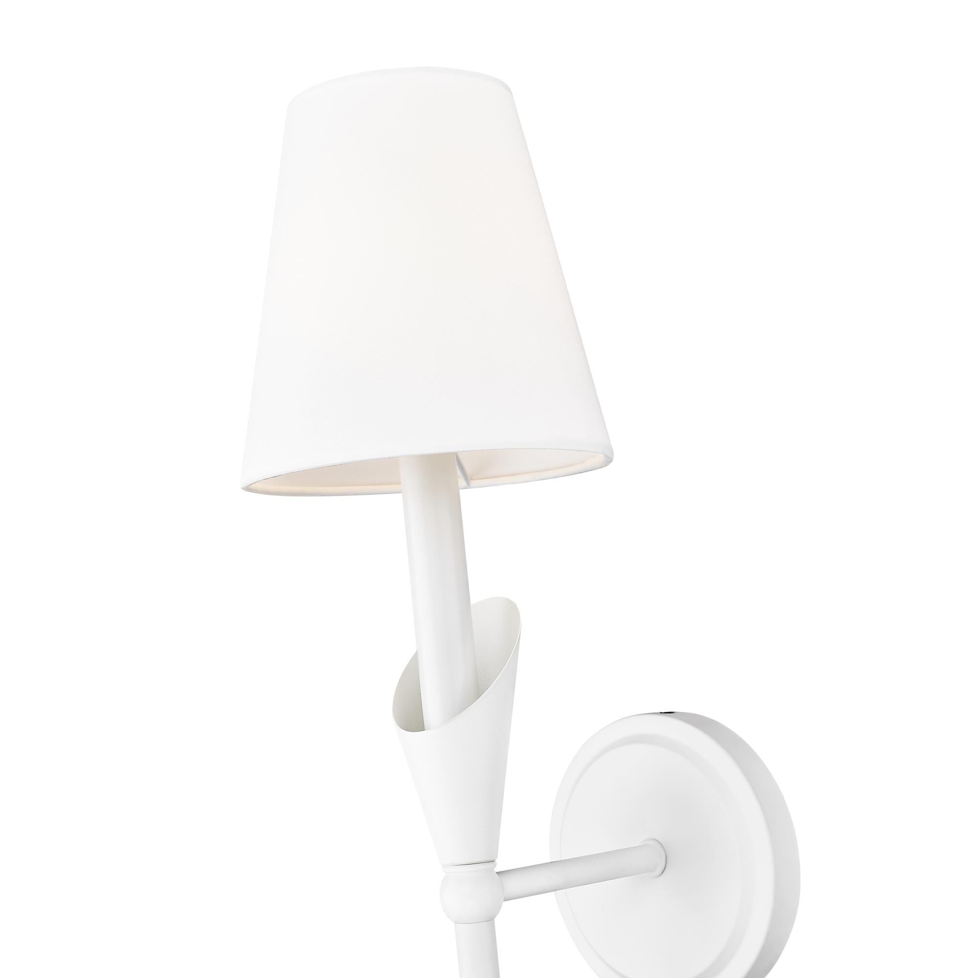 Shown in Textured White finish and White glass and White shade