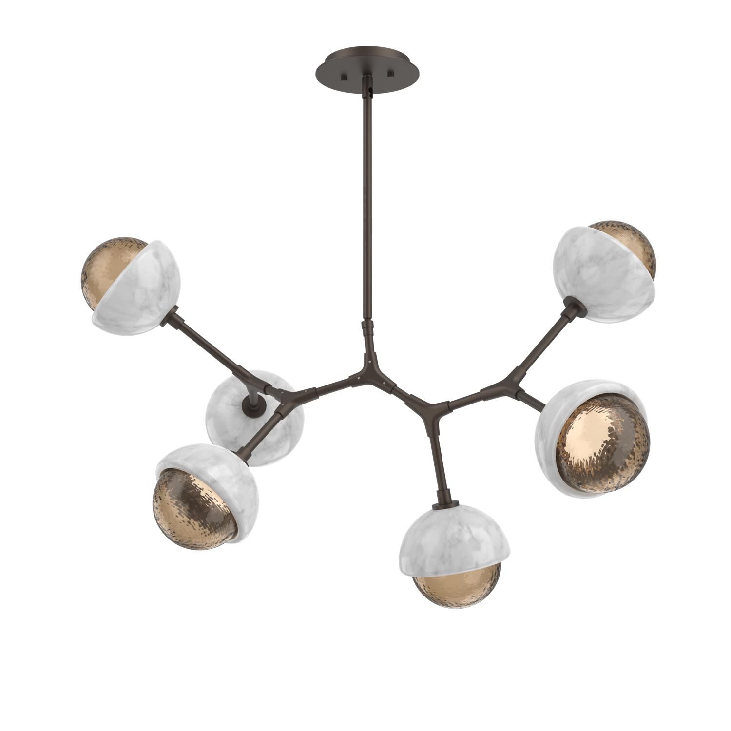 Shown in Flat Bronze finish and Bronze glass and White Marble accent