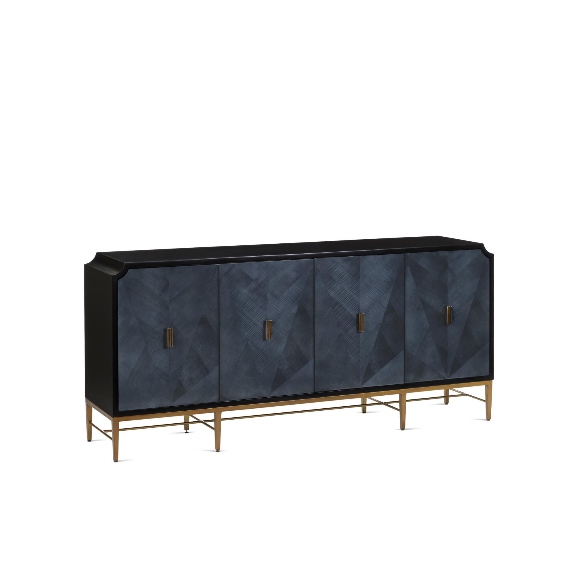 Shown in Dark Sapphire/Caviar Black/Antique Brass finish
