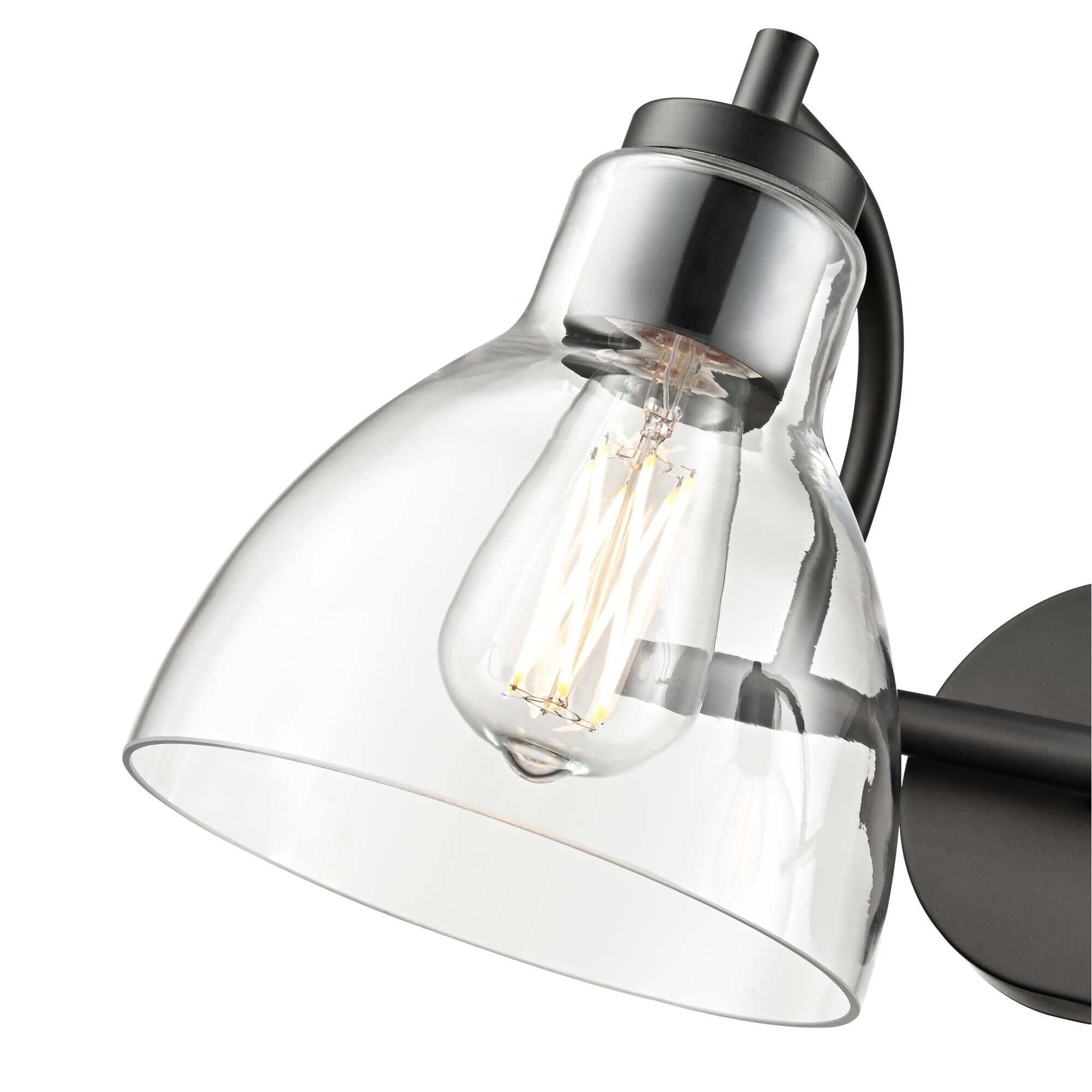 Shown in Matte Black finish and Clear glass