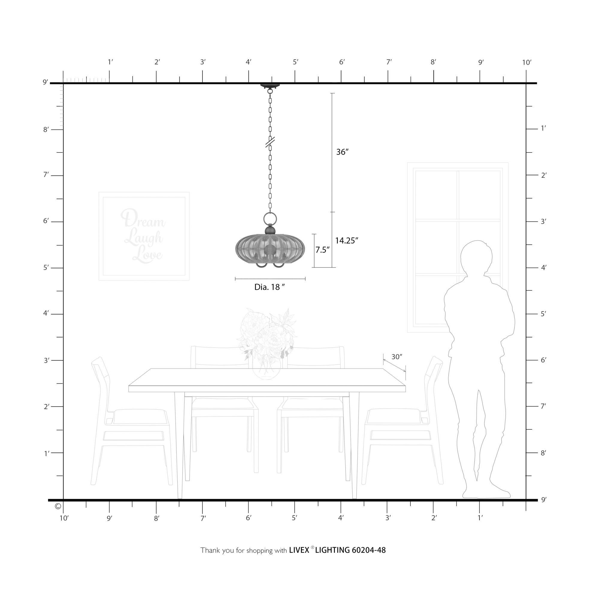 Summervine 18 Inch Large Pendant by Livex Lighting