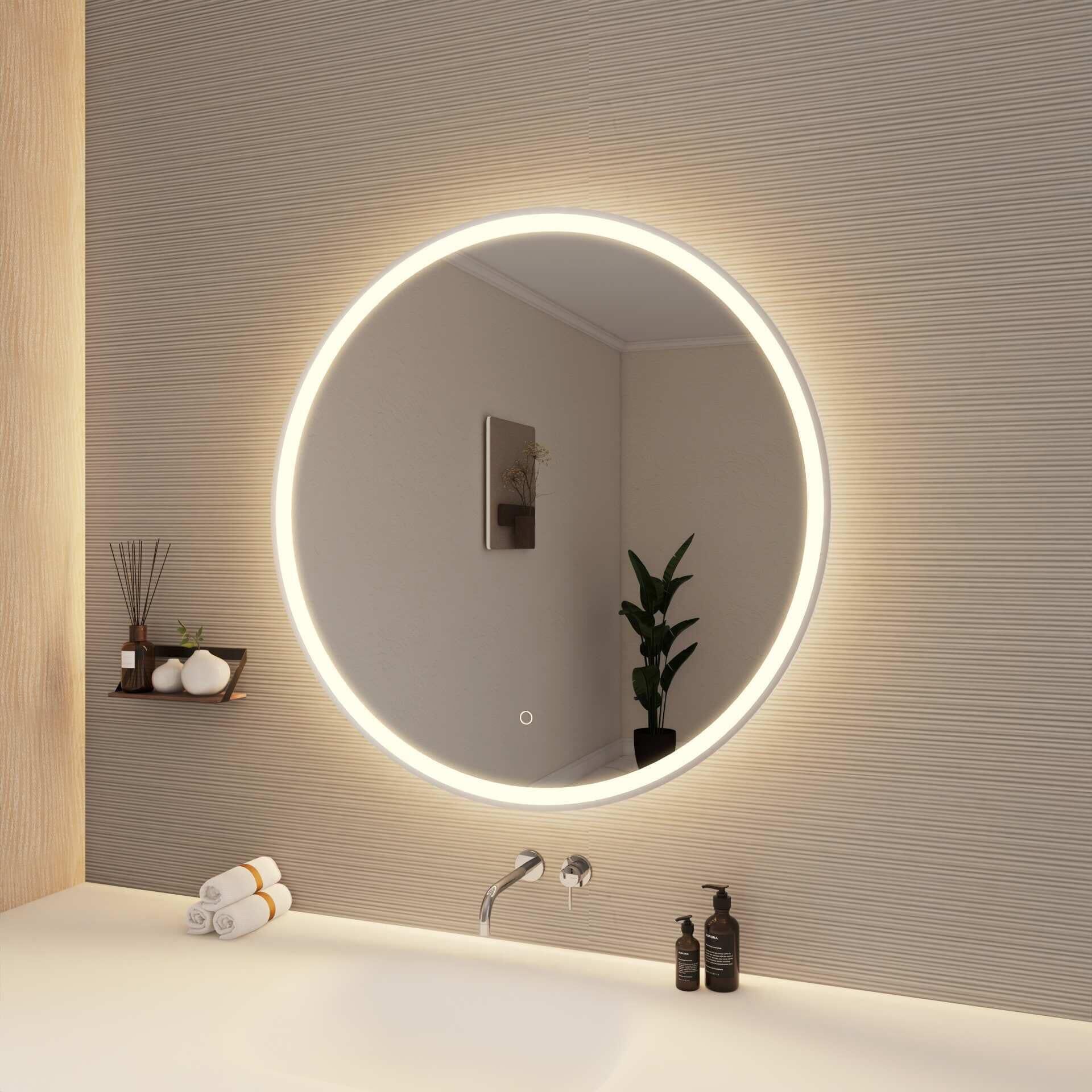 Harmoni 36 Inch Round LED Lighted Mirror by Elegant Decor