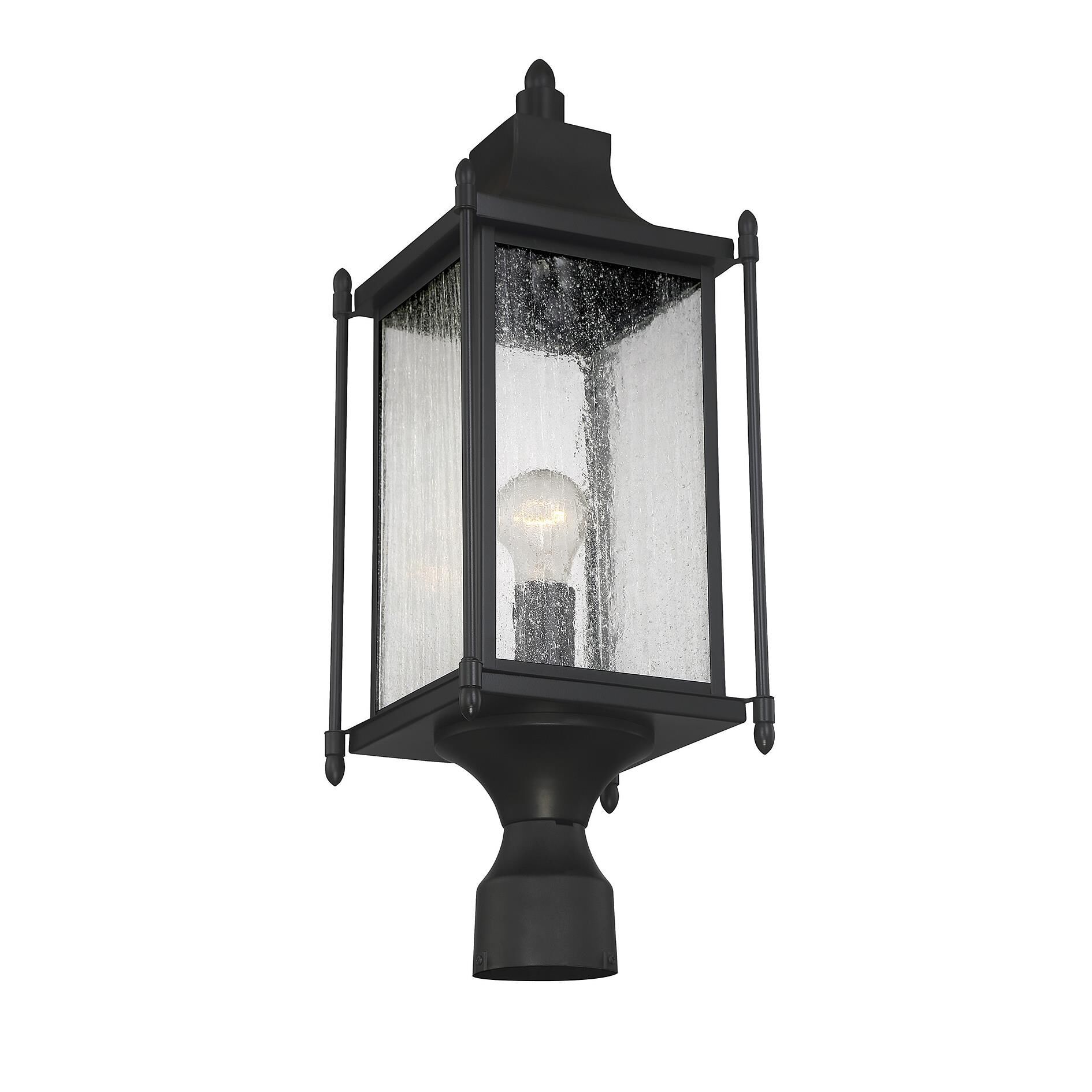 Shown in Black  finish and Clear Seeded glass