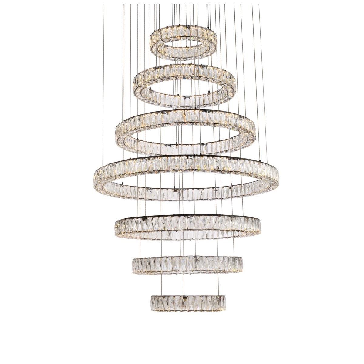 Monroe 40 Inch 7 Light LED Chandelier by Elegant Lighting