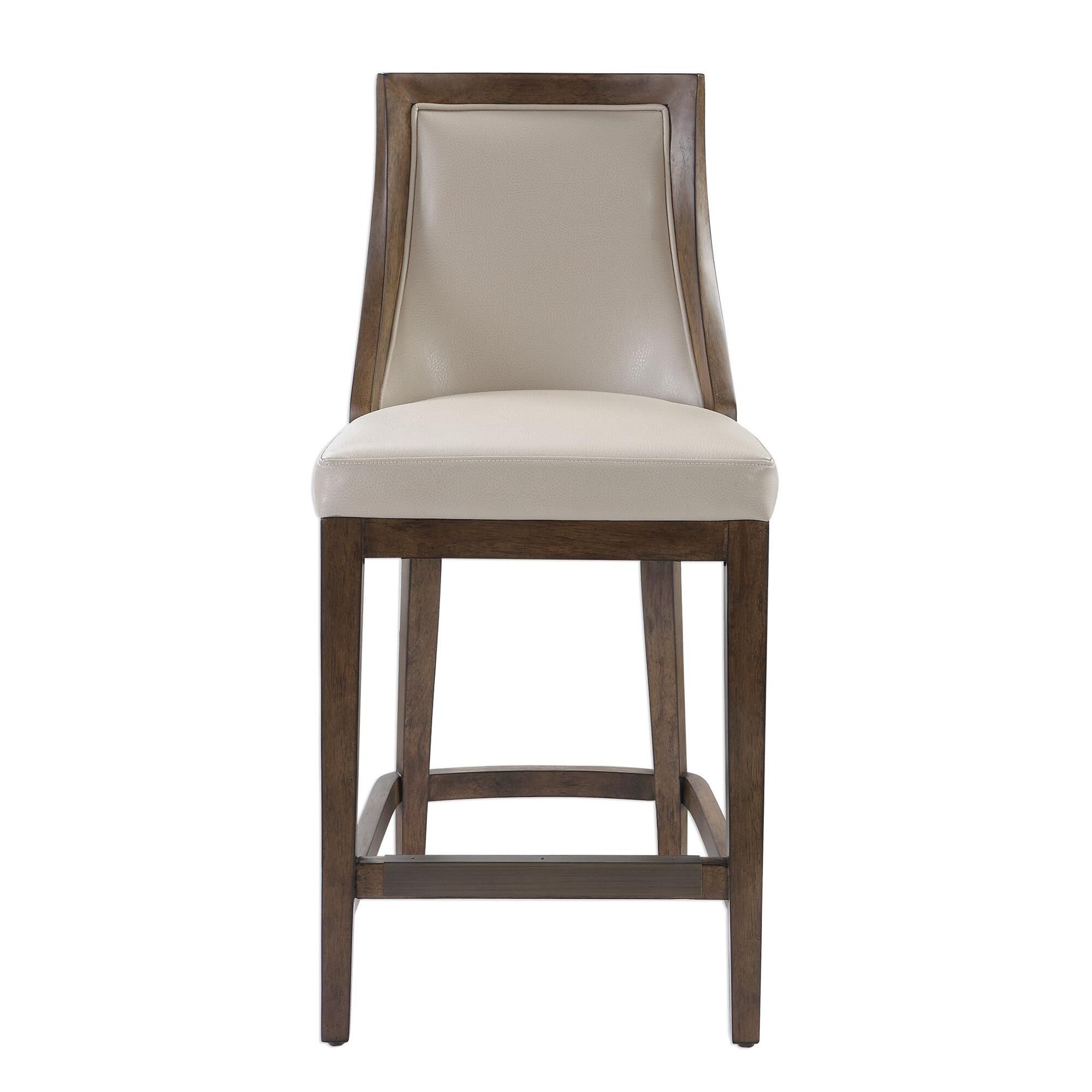 Shown in Transitional Versatility Is Embodied In This Classic Counter Stool, Tailored In A Faux Pebbled Leath finish