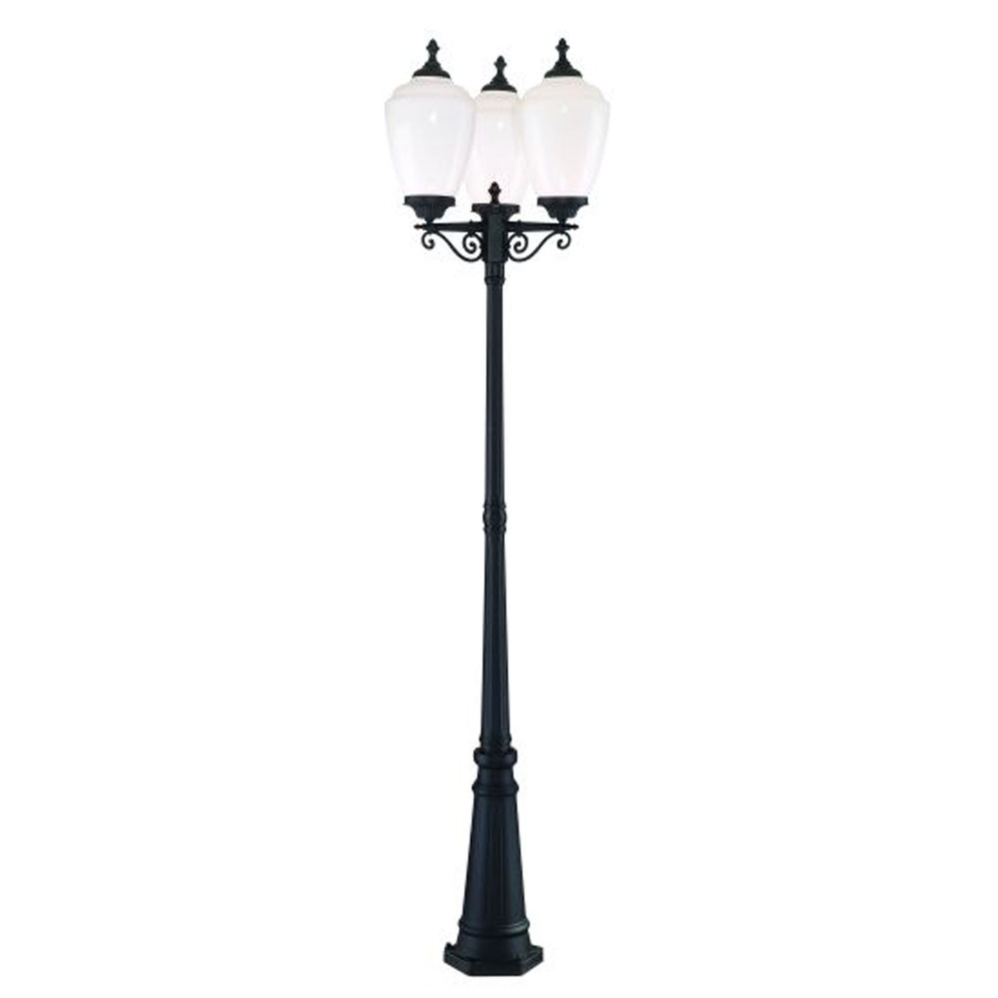 Shown in Matte Black finish and White glass and White Prismatic Acrylic Acorn Shaped Globe shade