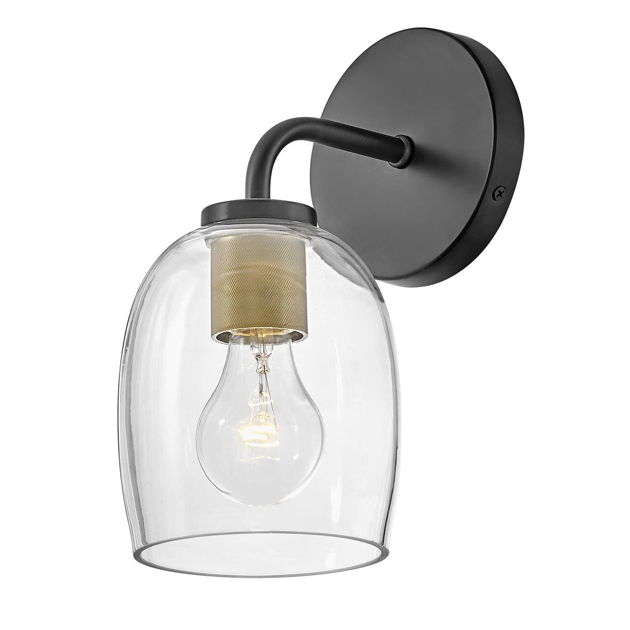 Shown in Black finish and Clear glass