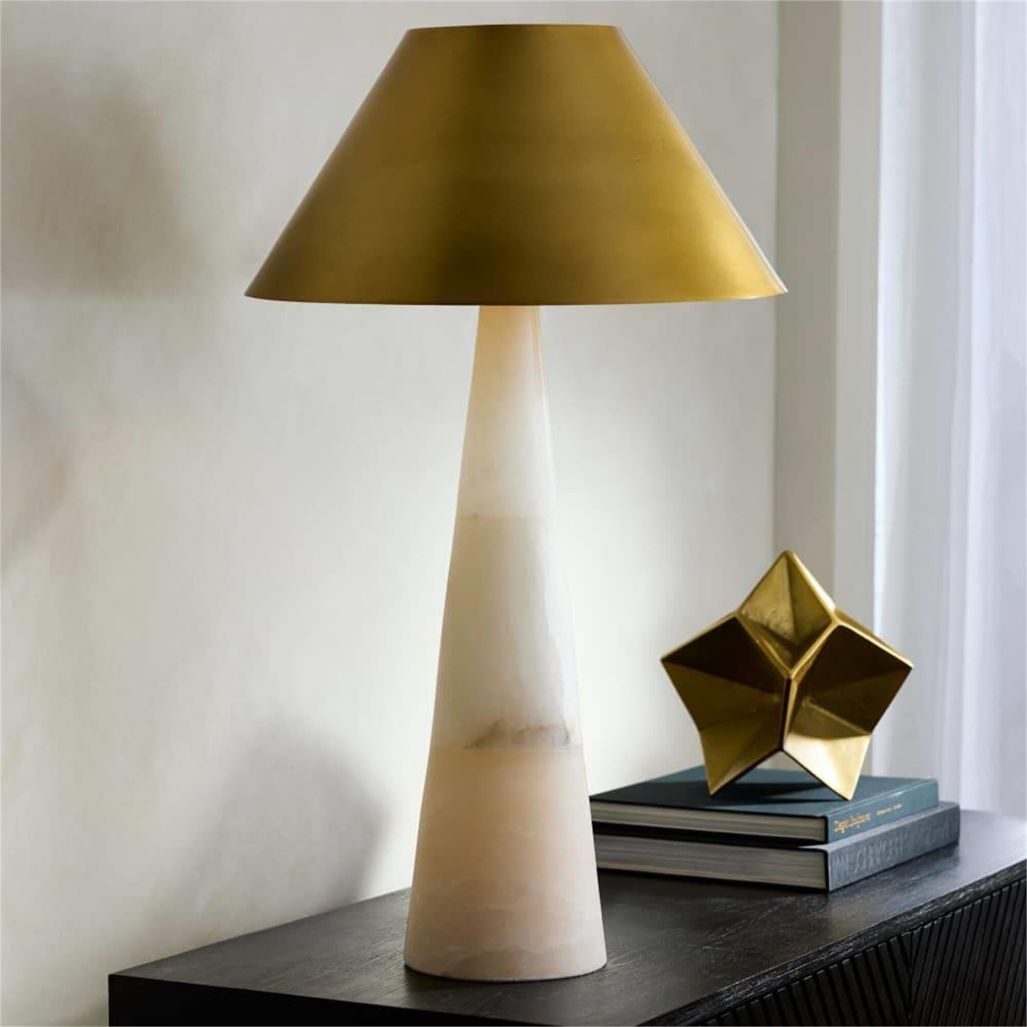 Shown in Alabaster and Brass finish